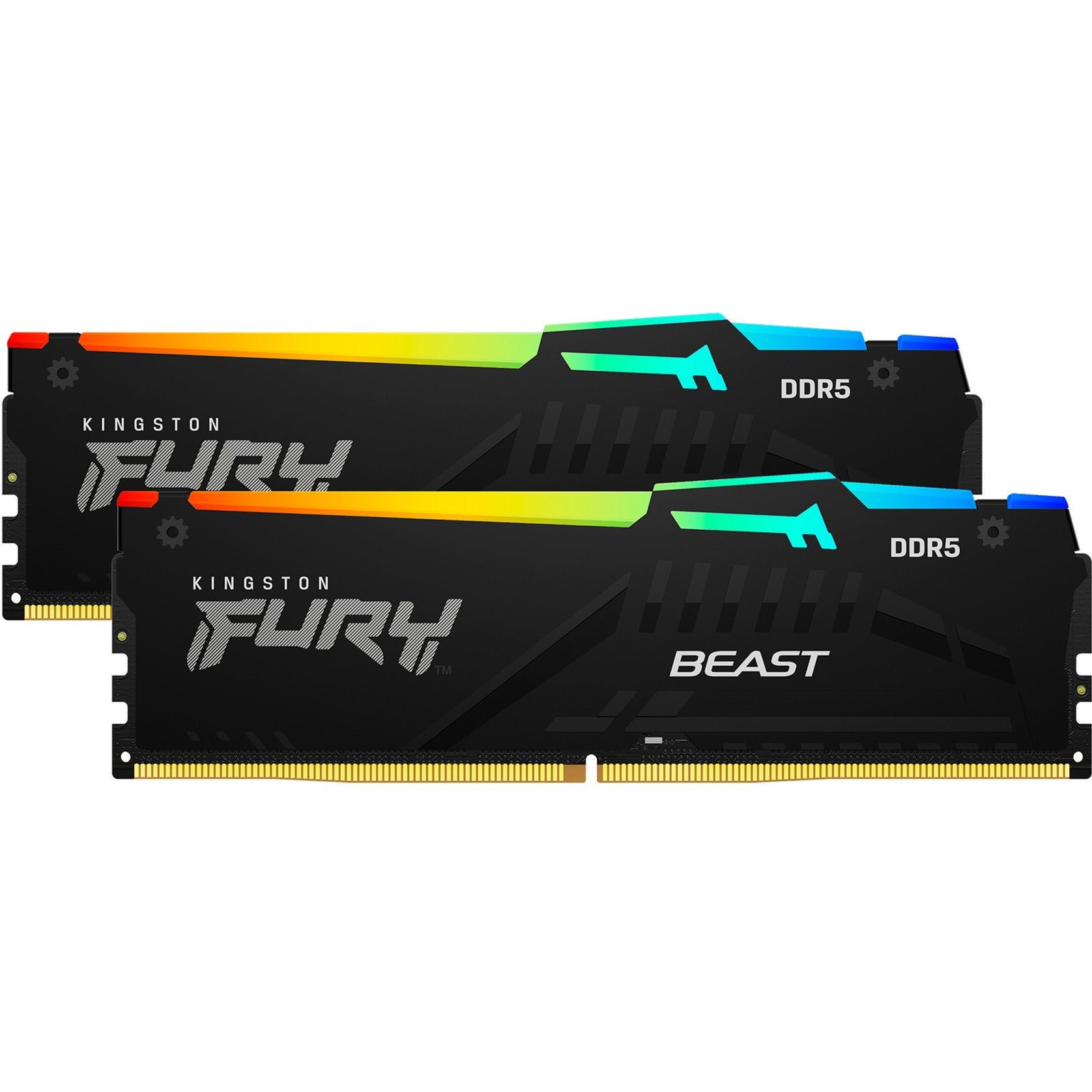 Kingston fury beast rgb 64 gb ddr5-5600 (2x 32 gb) werkgeheugen (zwart, kf556c36bbeak2-64, expo)