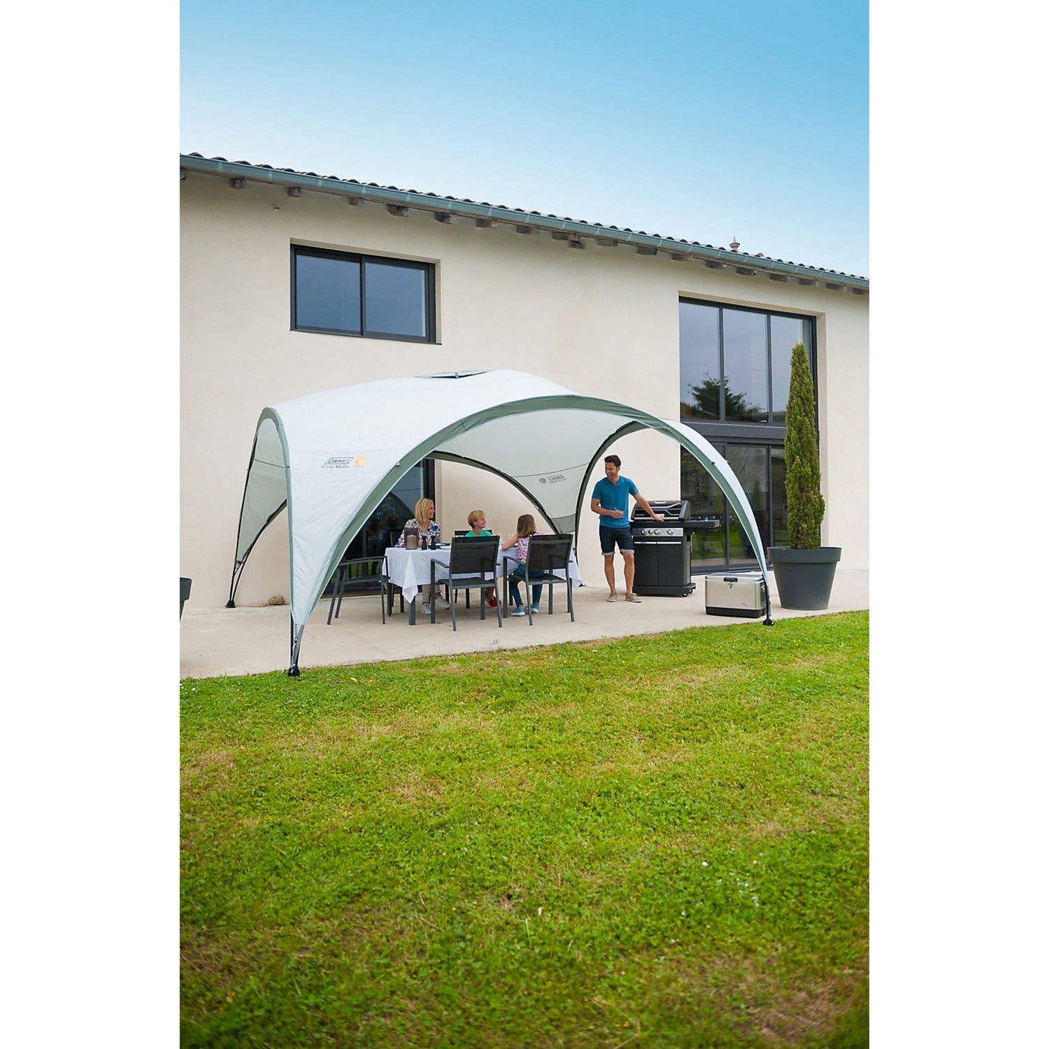 Coleman event shelter xl paviljoen (lichtgrijs grijs, 4.5 x 4.5 m)