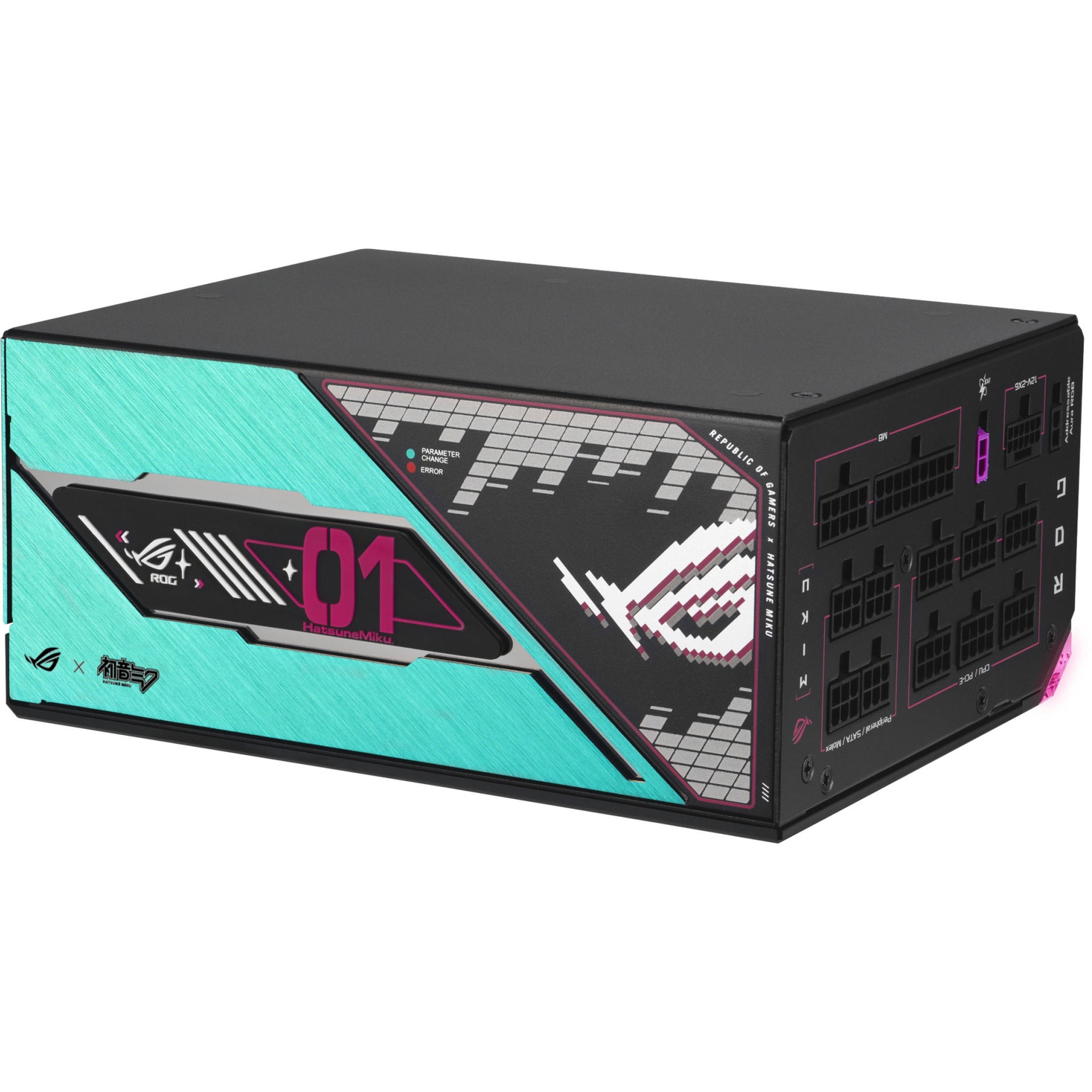 Asus rog thor platinum iii hatsune miku edition modulaire 1200 watt voeding (zwart, 1x 12v-2x6, 4x pcie)