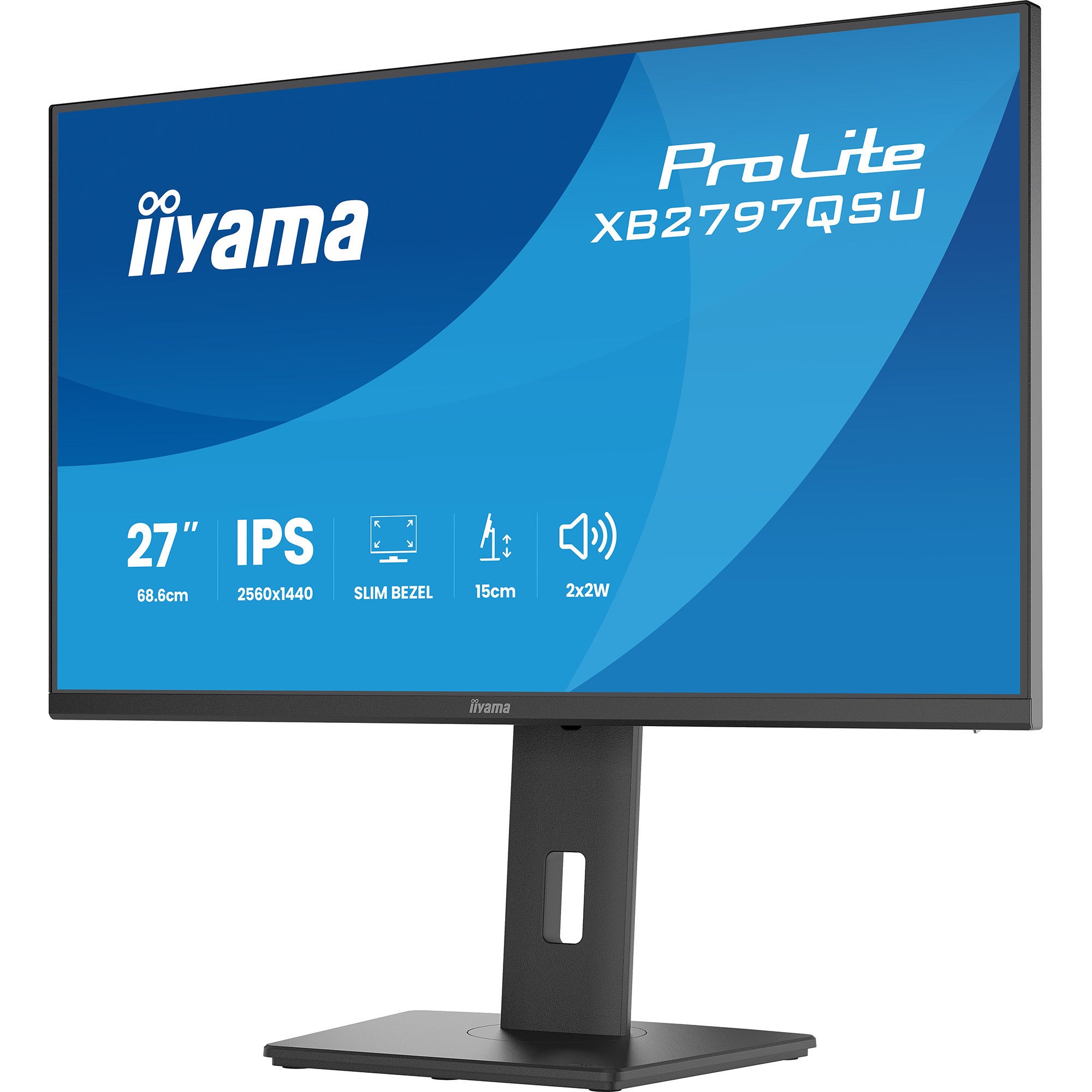 Iiyama prolite xb2797qsu-b1 27 monitor (zwart (mat), hdmi, displayport, usb, audio)