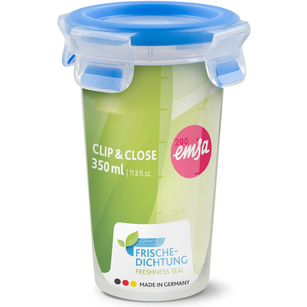 Emsa clip close vershoudbakje 0,35 l doos (transparant blauw, rond, ø 9,2cm)