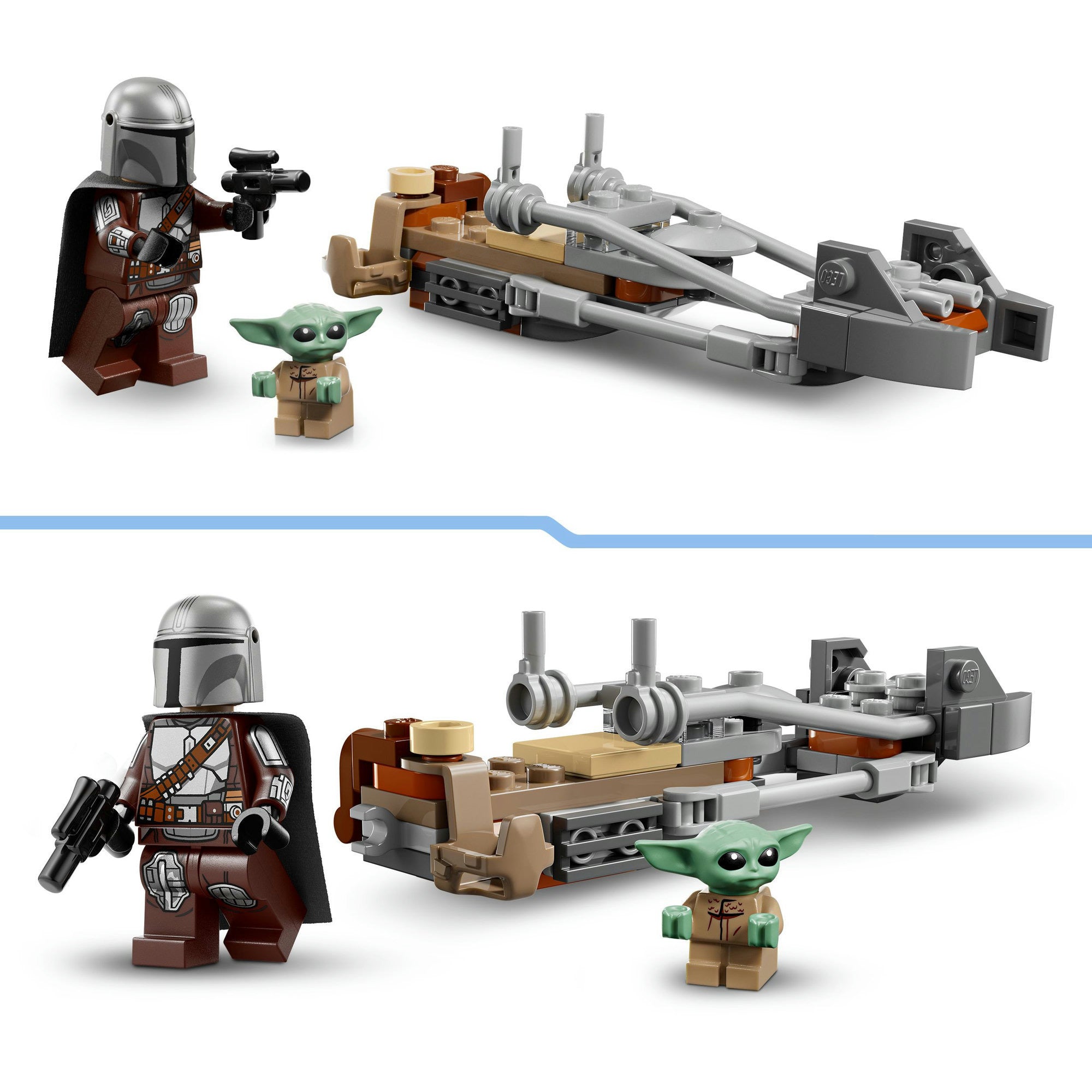 Lego star wars 75436 mandalorian en grogu's speederbike