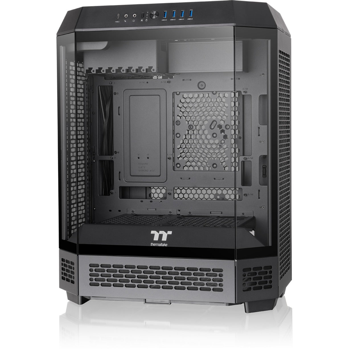 Thermaltake the tower 600 midi tower behuizing (zwart | 4x usb-a | 1x usb-c | tempered glass)
