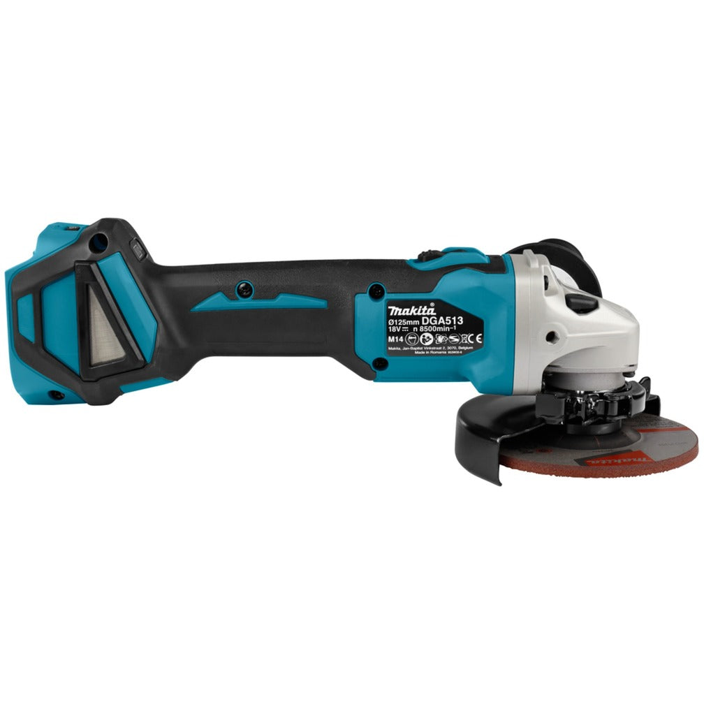 Makita dga513zj 18v haakse slijper 125mm | zonder accu's en lader in m-box - dga513zj
