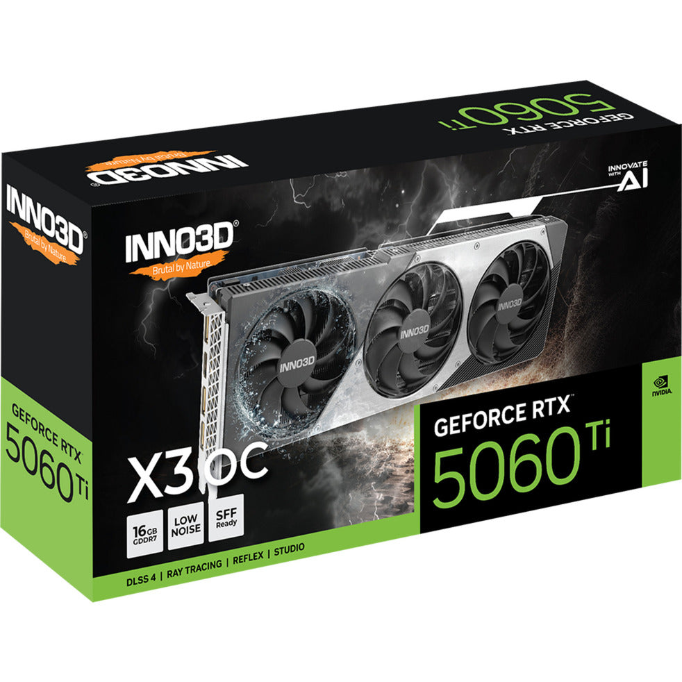 Inno3d geforce rtx 5060 ti twin x3 oc 16gb grafische kaart (3x displayport, 1x hdmi 2.1, dlss 4)