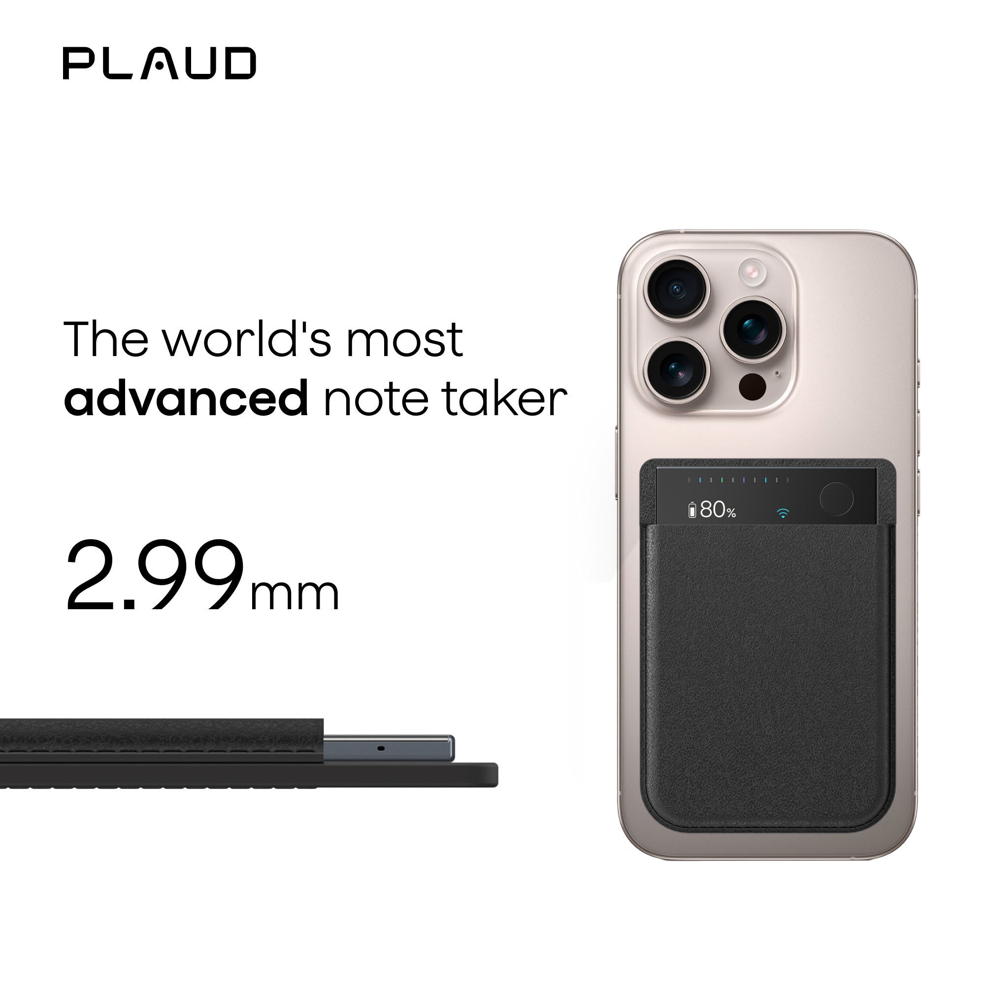 Plaud note pro dicteerapparaat (zilver, 64 gb, bluetooth (ble 5.4), dual-band wi-fi (2.4ghz 5ghz))