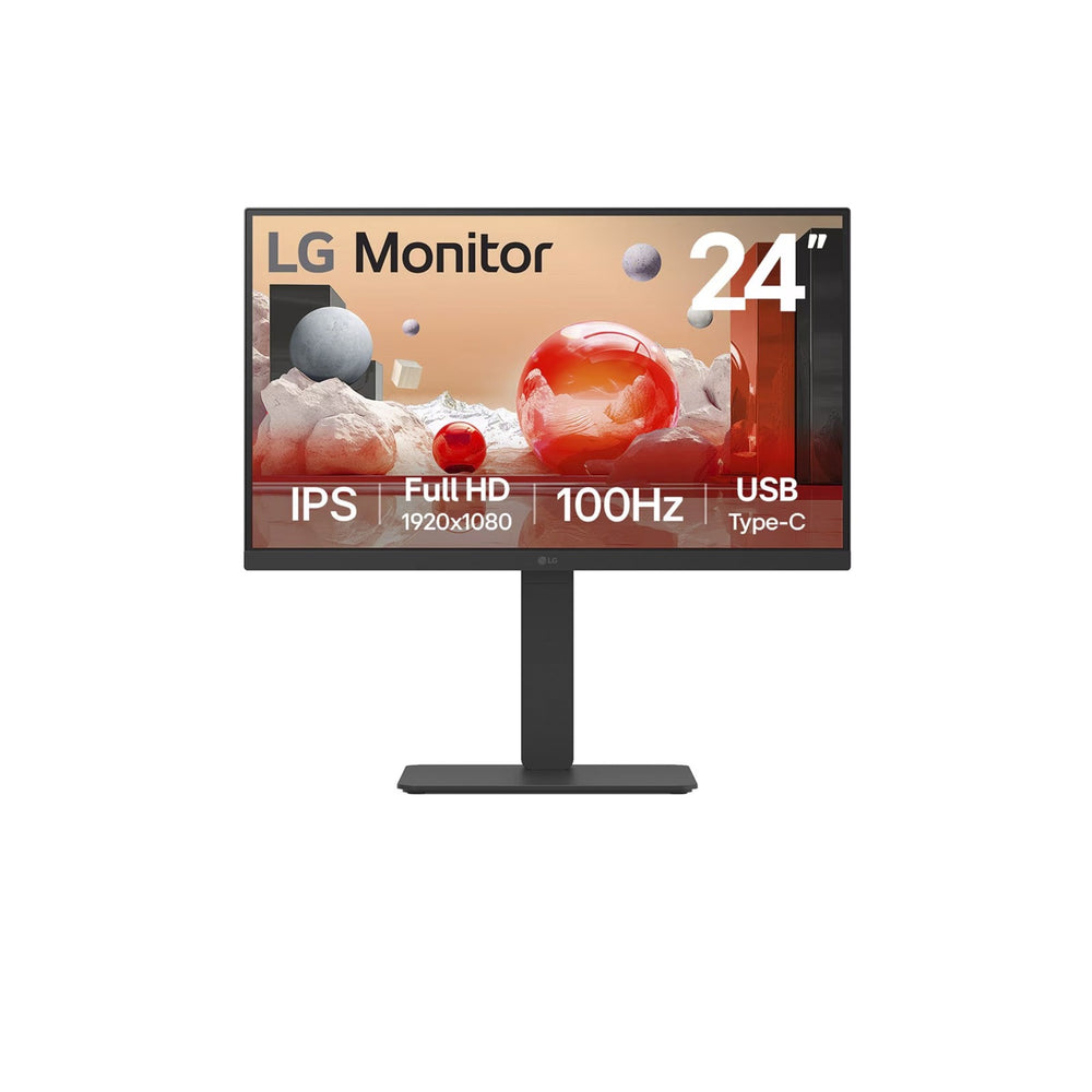 Lg 24ba750 23.8 monitor (zwart, hdmi, displayport, audio, lan, usb-c)