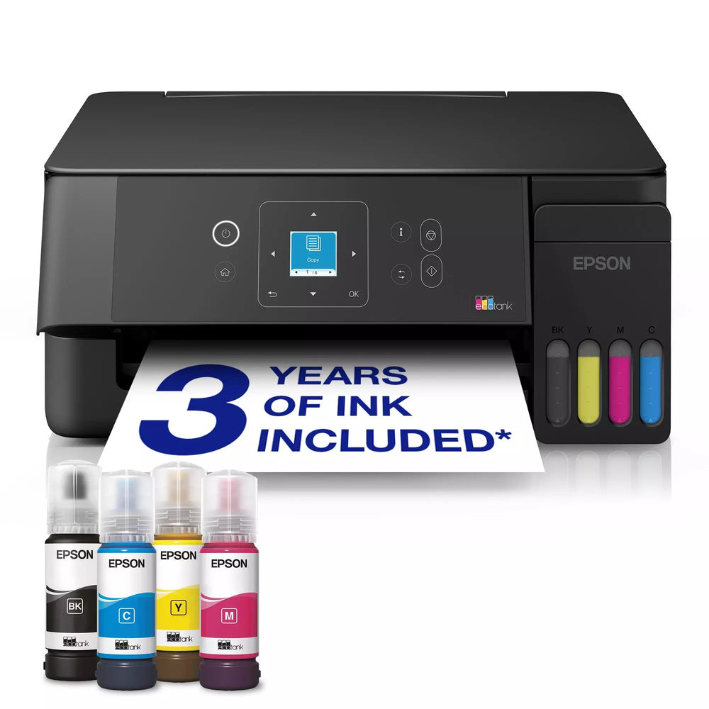 Epson ecotank et-2922 all-in-one inkjetprinter (zwart, scannen, kopiëren, wi-fi, inclusief tot 3 jaar inkt, c11cl63416)