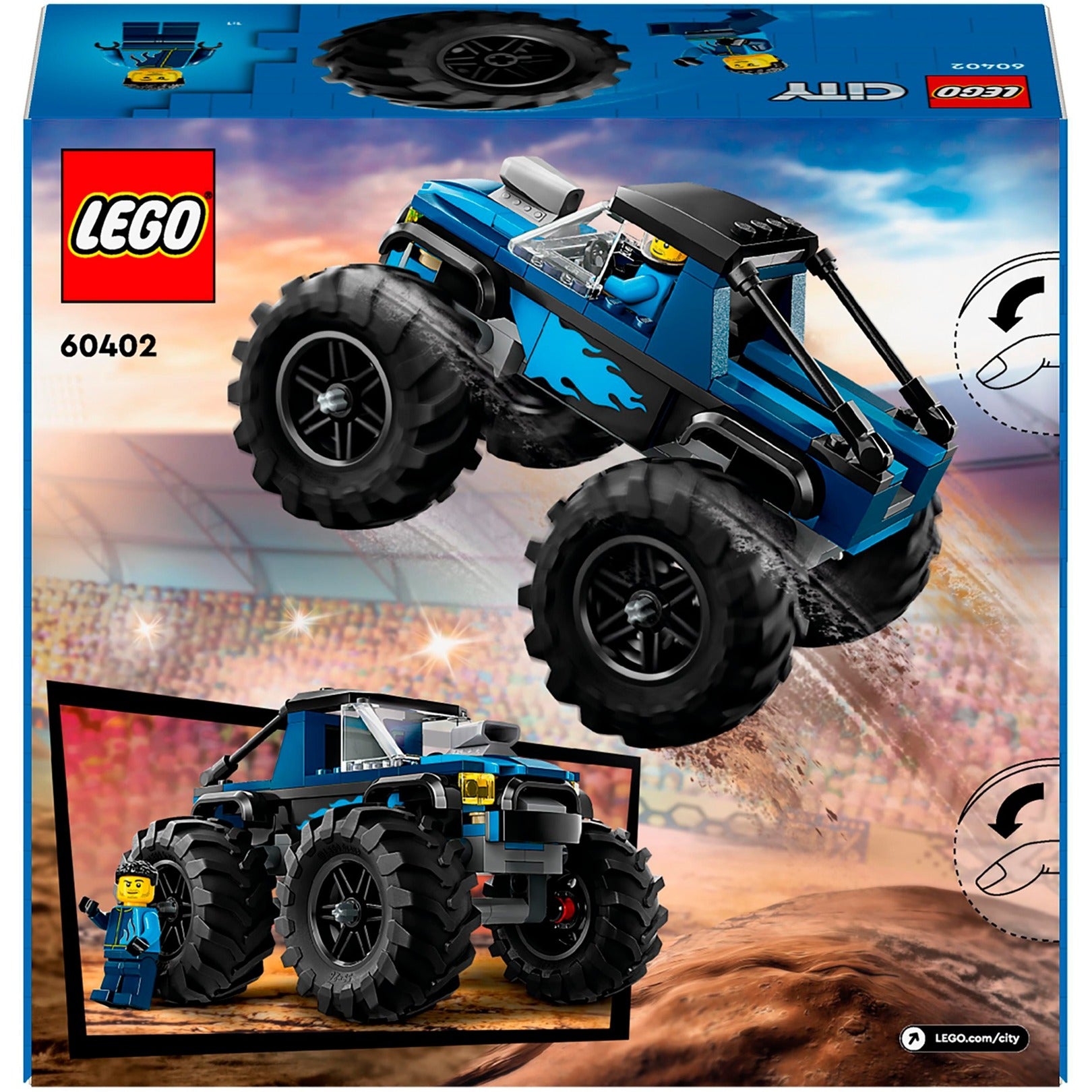 Lego city 60402 blauwe monstertruck