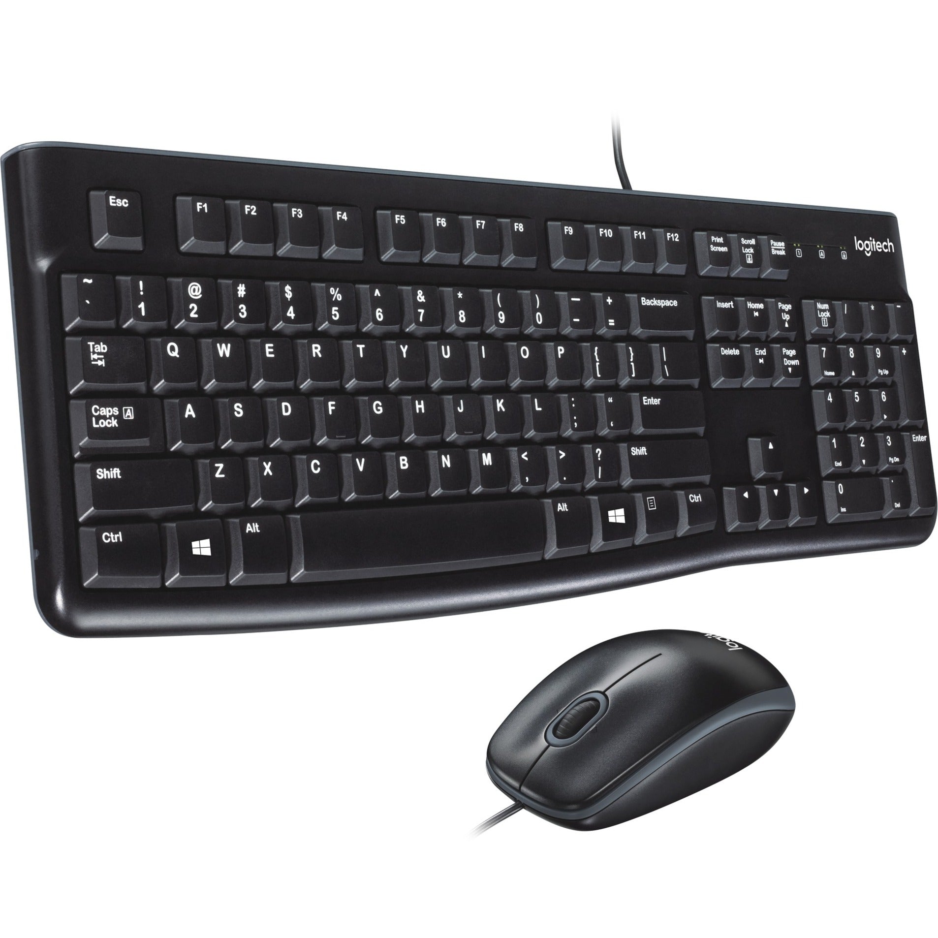 Logitech desktop mk120, desktopset (zwart, eu lay-out (qwerty), rubberdome, retail)