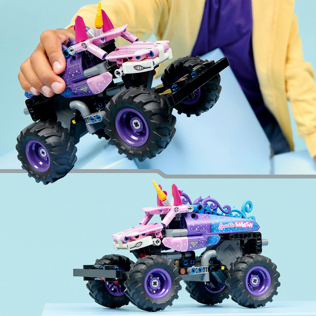 Lego technic - monster jam sparkle smash pull-back constructiespeelgoed (42220)