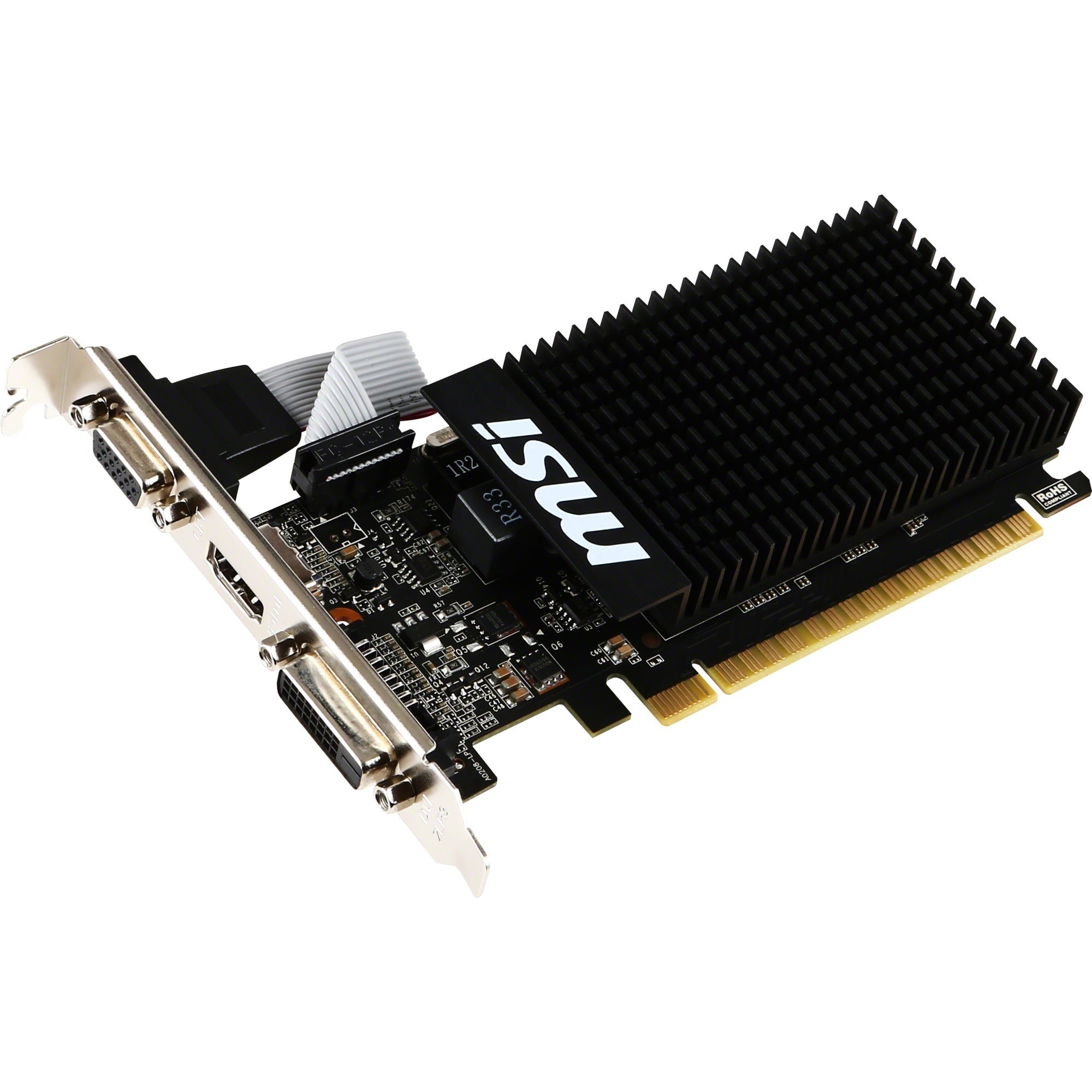 Msi gt 710 2gd3h lp grafische kaart (vga, dvi, hdmi, low-profile)