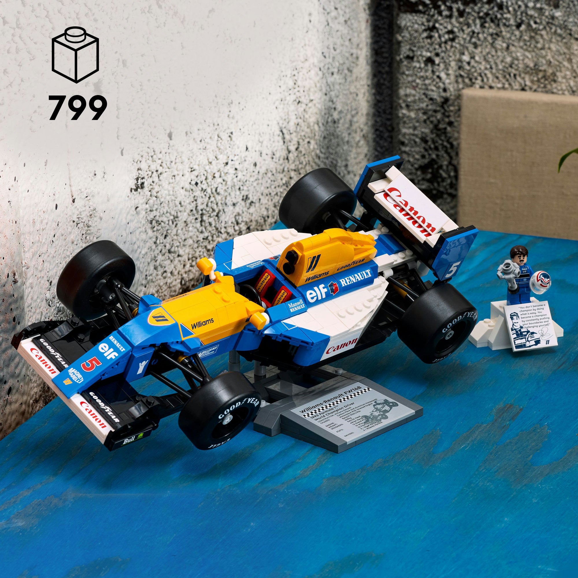 Lego-iconen 10353 Williams Racing FW14B en Nigel Mansell