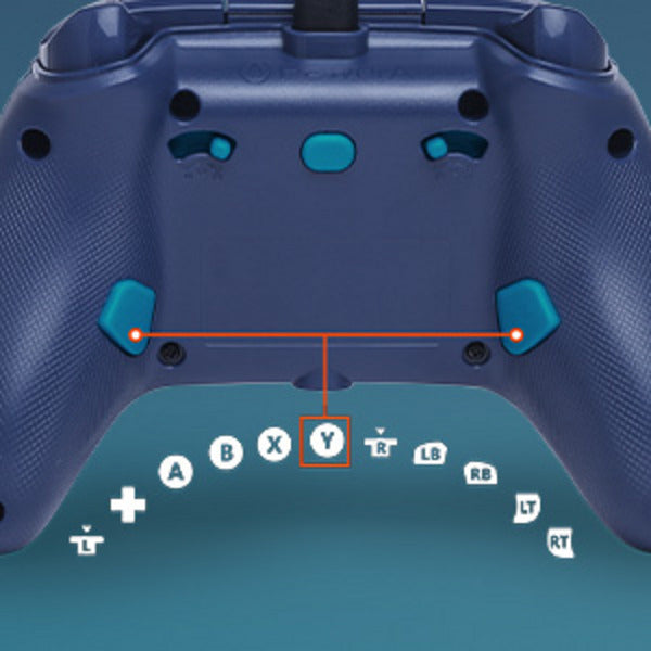 Powera advantage controller met kabel voor de xbox series x|s - watergolf (azuurblauw, xbox series x|s, xbox one, pc)