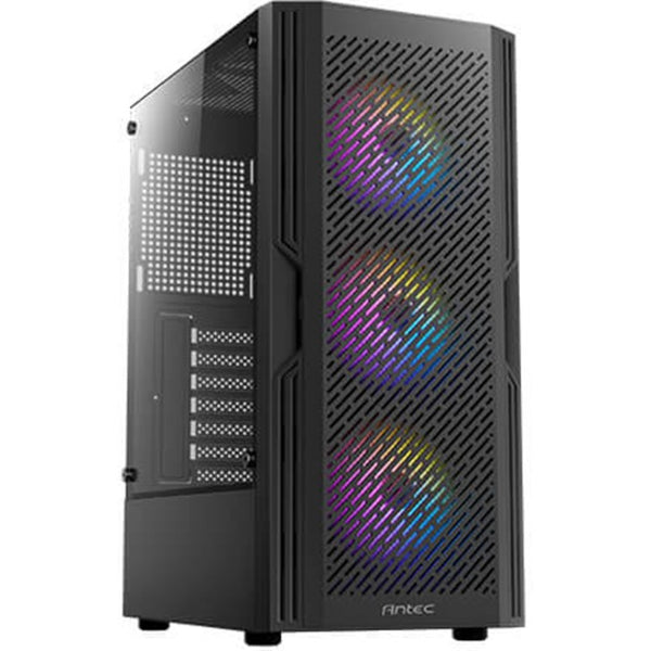Antec AX20 Midi Tower Case (Black | 3x USB-A | Tempered Glass)