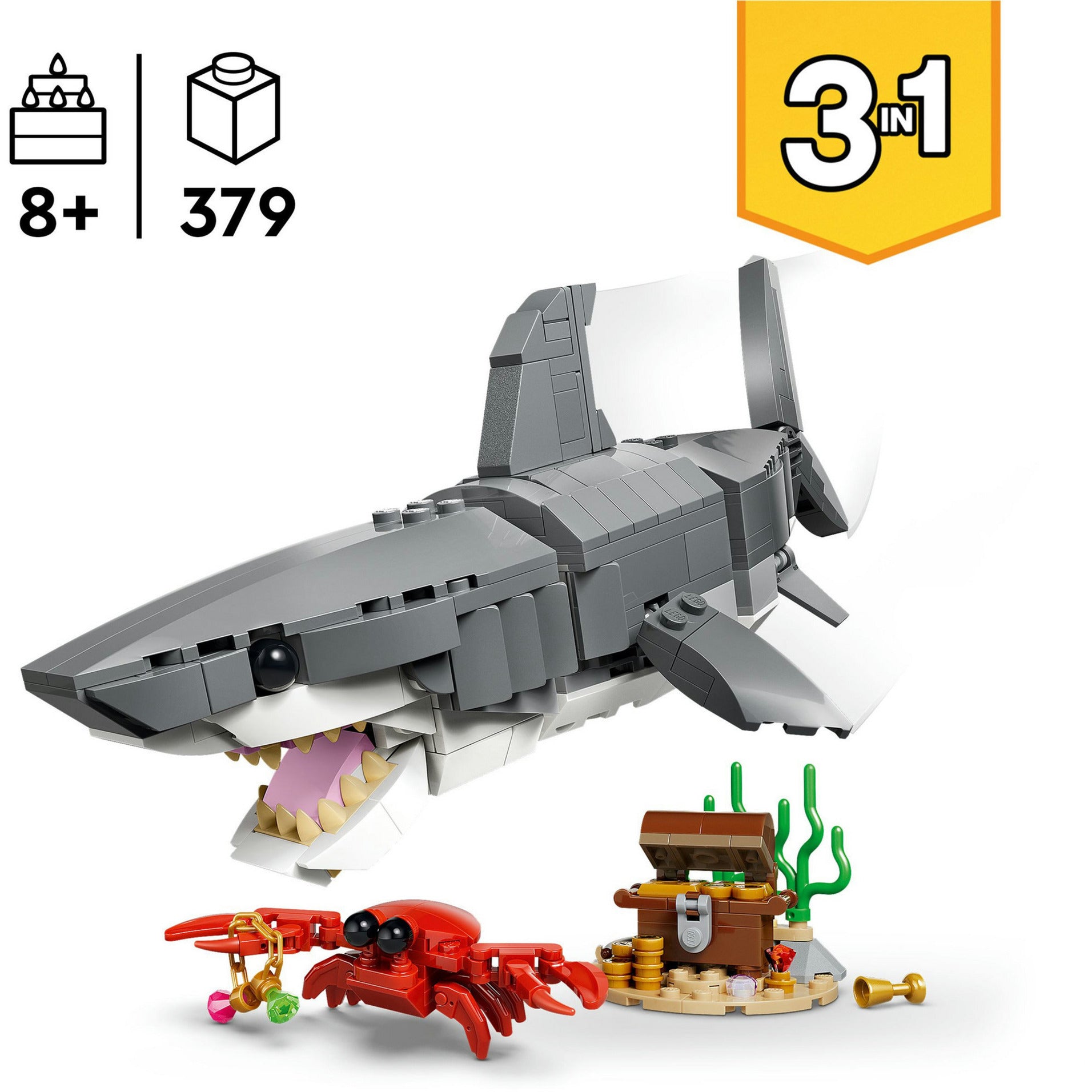 Lego woeste haai met schatkist constructiespeelgoed (31381)