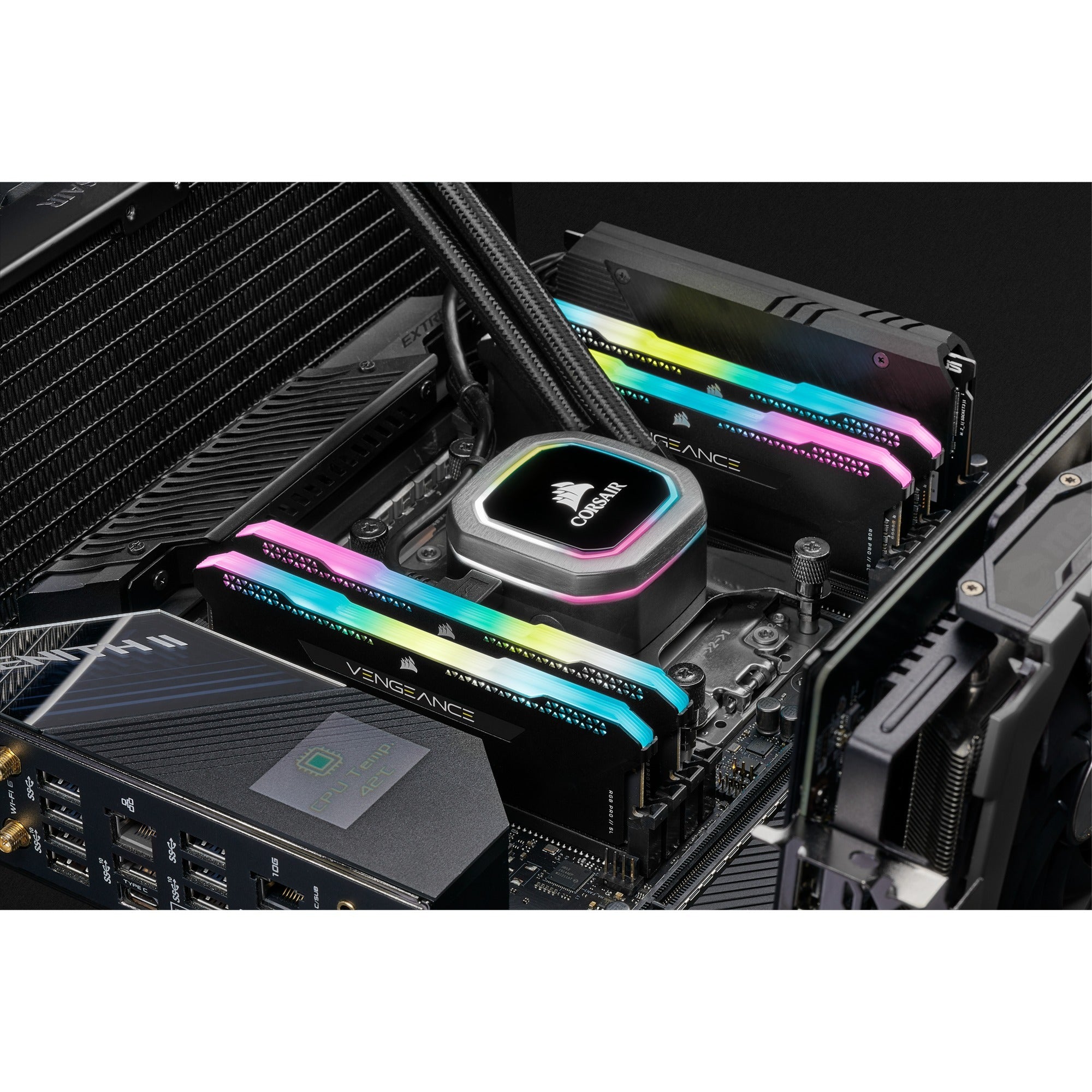 Corsair 32 gb ddr4-3200 (2x 16 gb) kit werkgeheugen (zwart, cmh32gx4m2z3200c16, vengeance rgb pro sl, xmp 2.0, amd ryzen optimized)