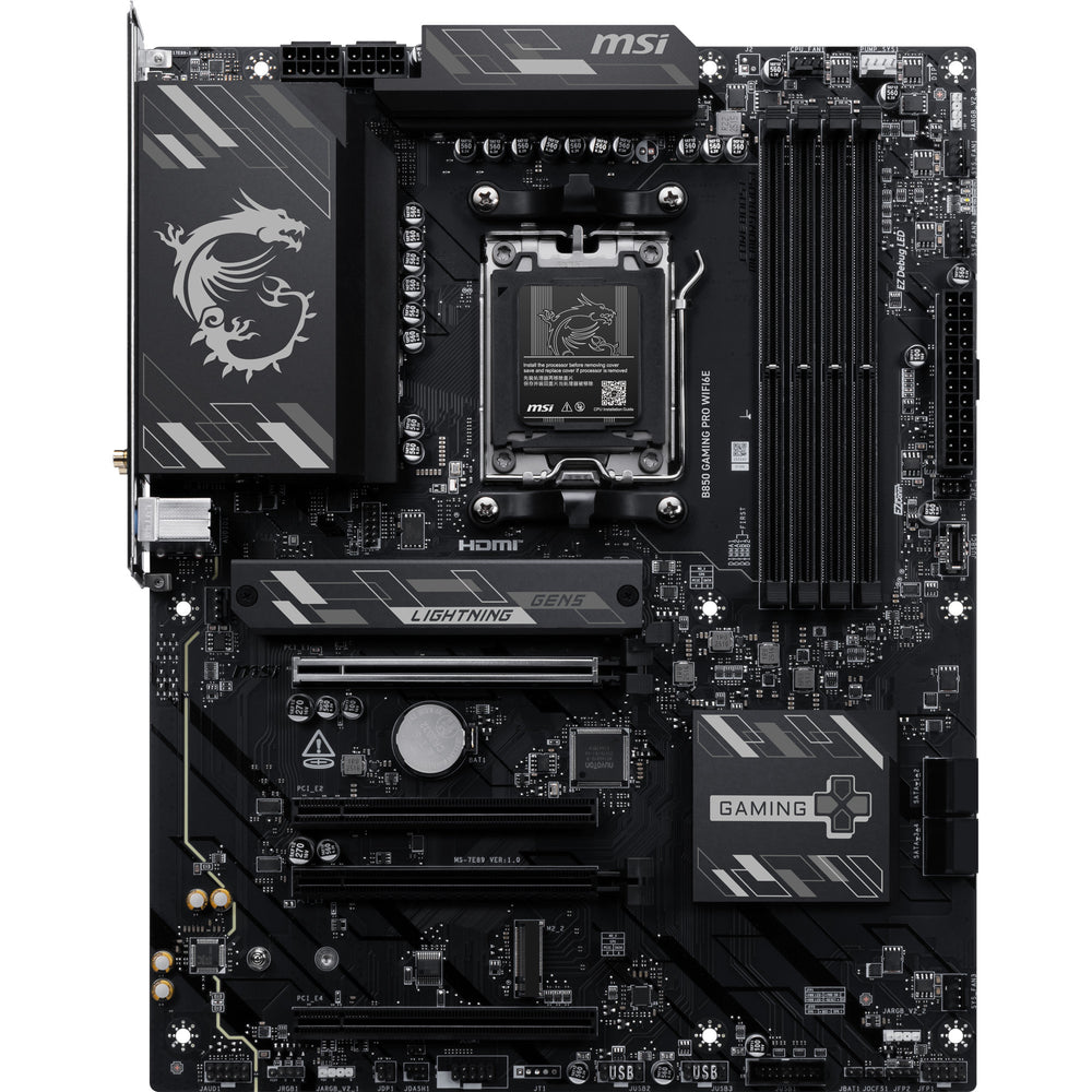 Msi b850 gaming pro wifi6e socket am5 moederbord (zwart, raid, 2.5gb-lan, wi-fi 6e, bt, sound, atx)