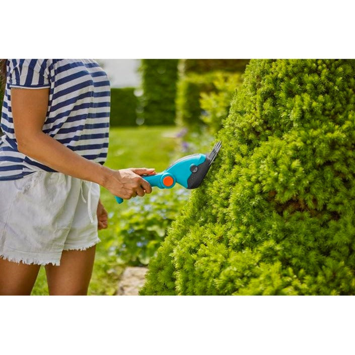 Gardena accu gras- buxusschaar comfortcut li grasschaar (turquoise zwart, incl. li-ion-accu 3,0ah)