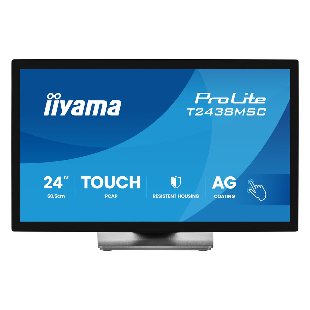 Iiyama prolite t2438msc-b2 23.8 touchscreen monitor (zwart, 120 hz, hdmi, displayport, audio, usb, touch)