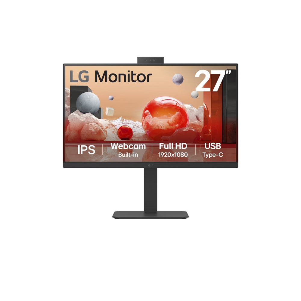 Lg 27ba850 27 monitor (zwart, hdmi, displayport, audio, lan, usb-c, webcam)