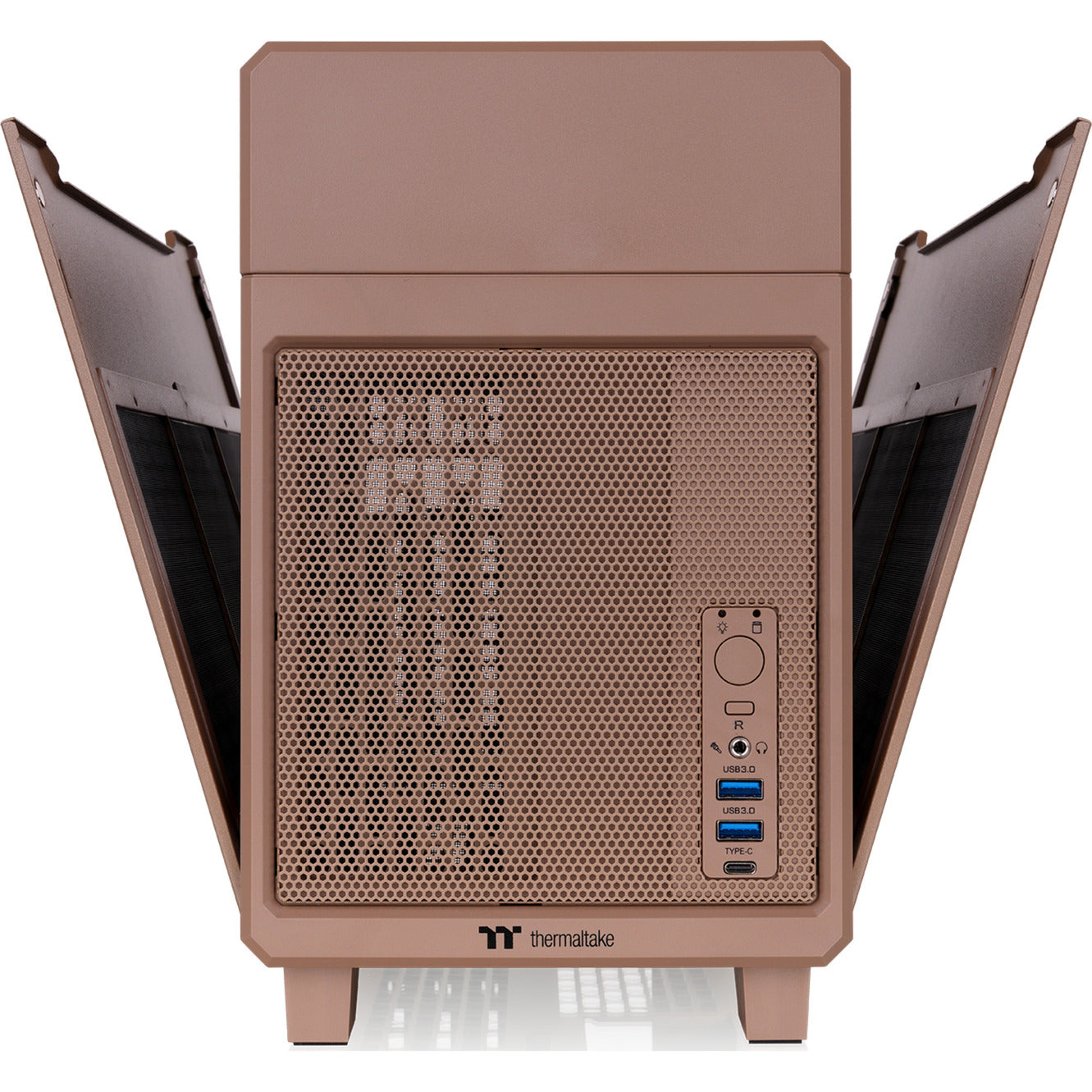 Thermaltake tr100 gravel sand mini tower behuizing (lichtbruin | 2x usb-a | 1x usb-c)