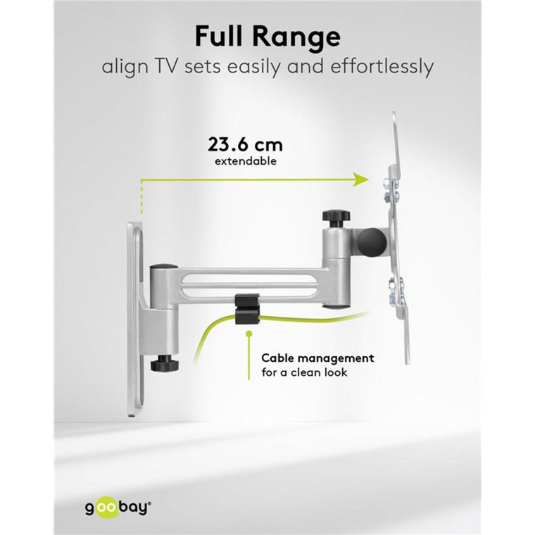 Goobay tv wall mount caravan fullmotion (m), 13 to 43 inch wandmontage (zilver)