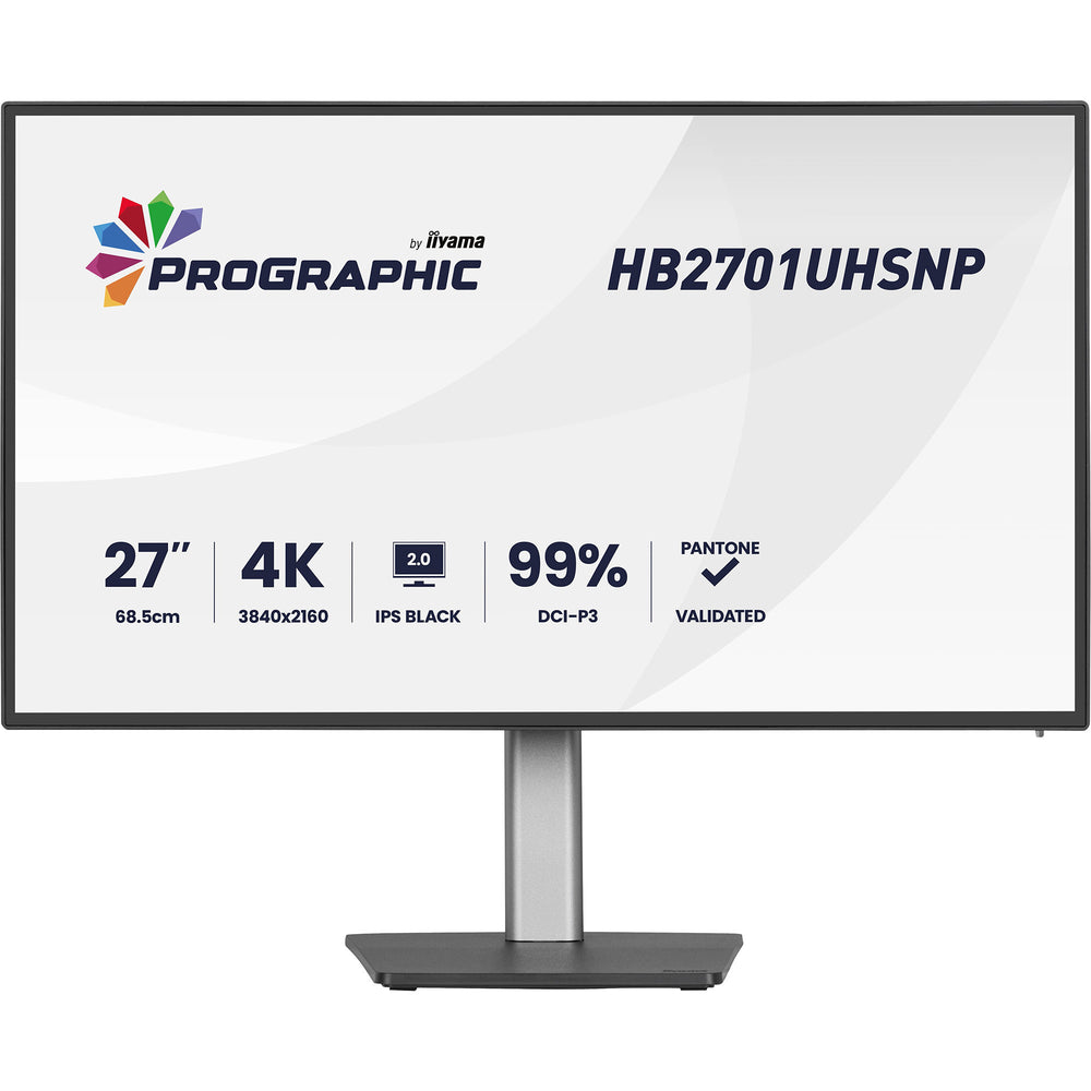 Iiyama prographic hb2701uhsnp-b1 27 4k uhd monitor (zwart (mat), hdmi, displayport, usb-c, audio)