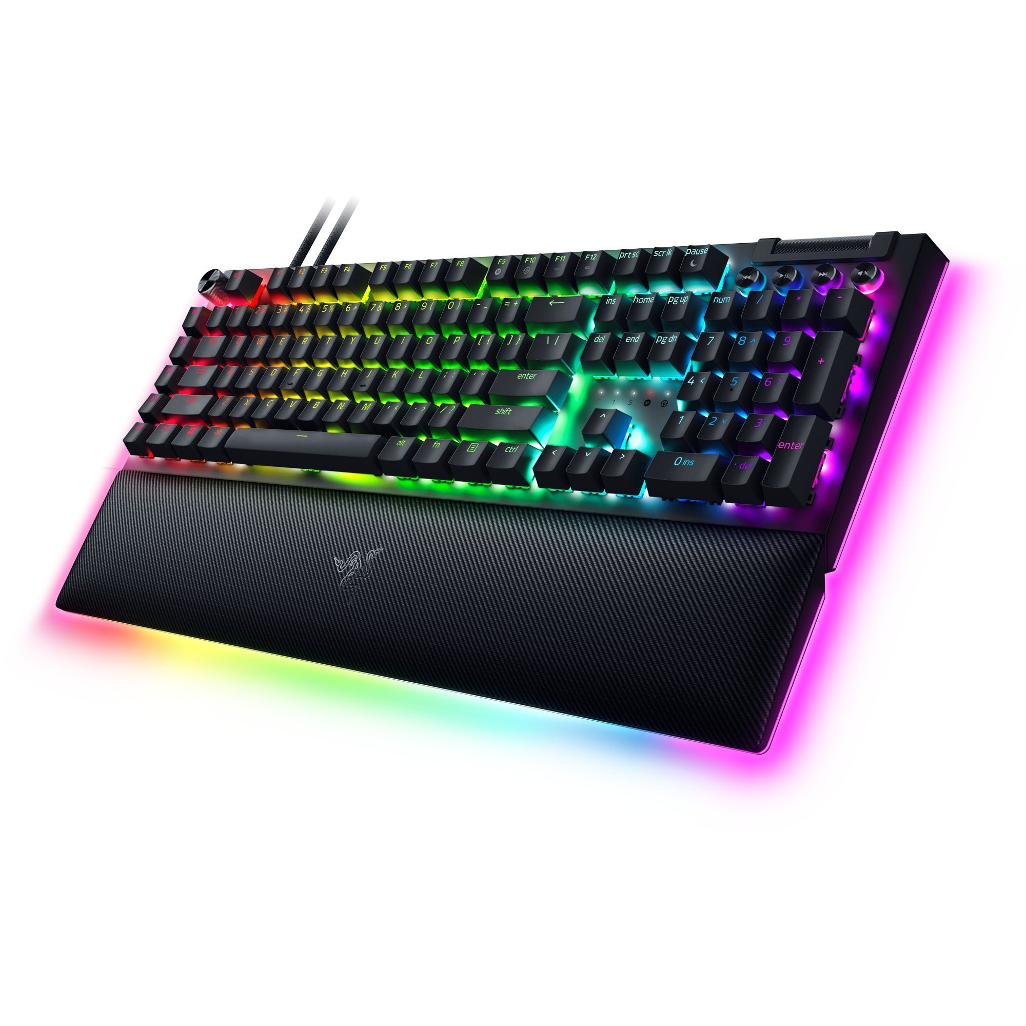 Razer blackwidow v4 pro rgb mechanisch gaming toetsenbord (zwart, us lay-out (qwerty), yellow, 100%)