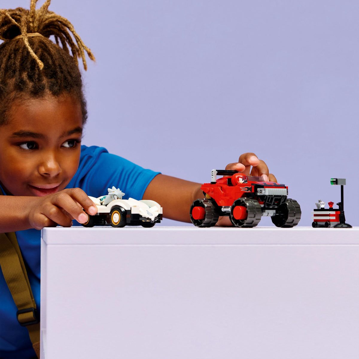 Lego sonic the hedgehog - silvers auto vs. knuckles' monstertruck constructiespeelgoed (77118)