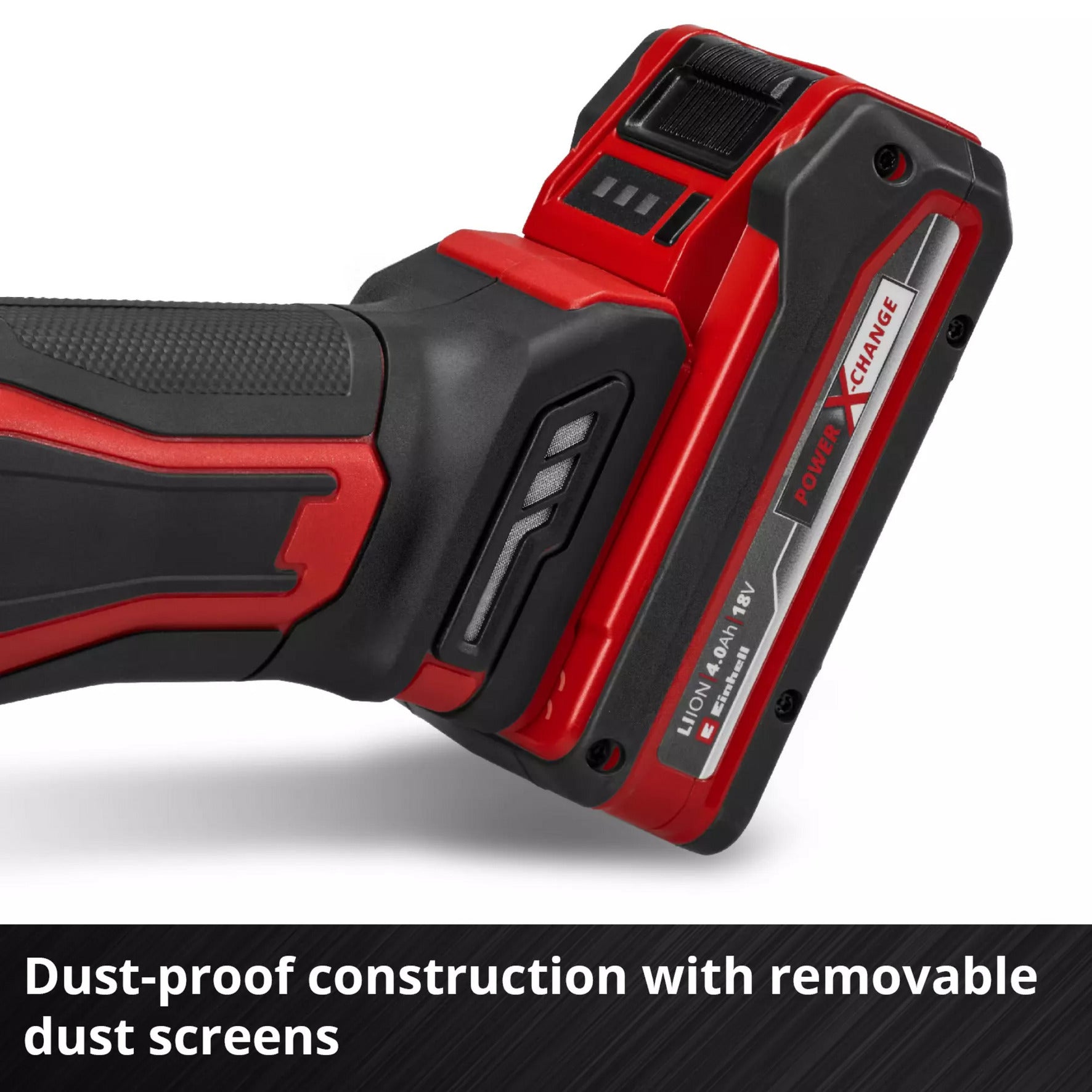 Einhell accu haakse sliijper te-ag 18 125-2 li (1x4,0 ah) haakse slijper (rood zwart, incl. 4.0 ah power x-change accu en oplader)
