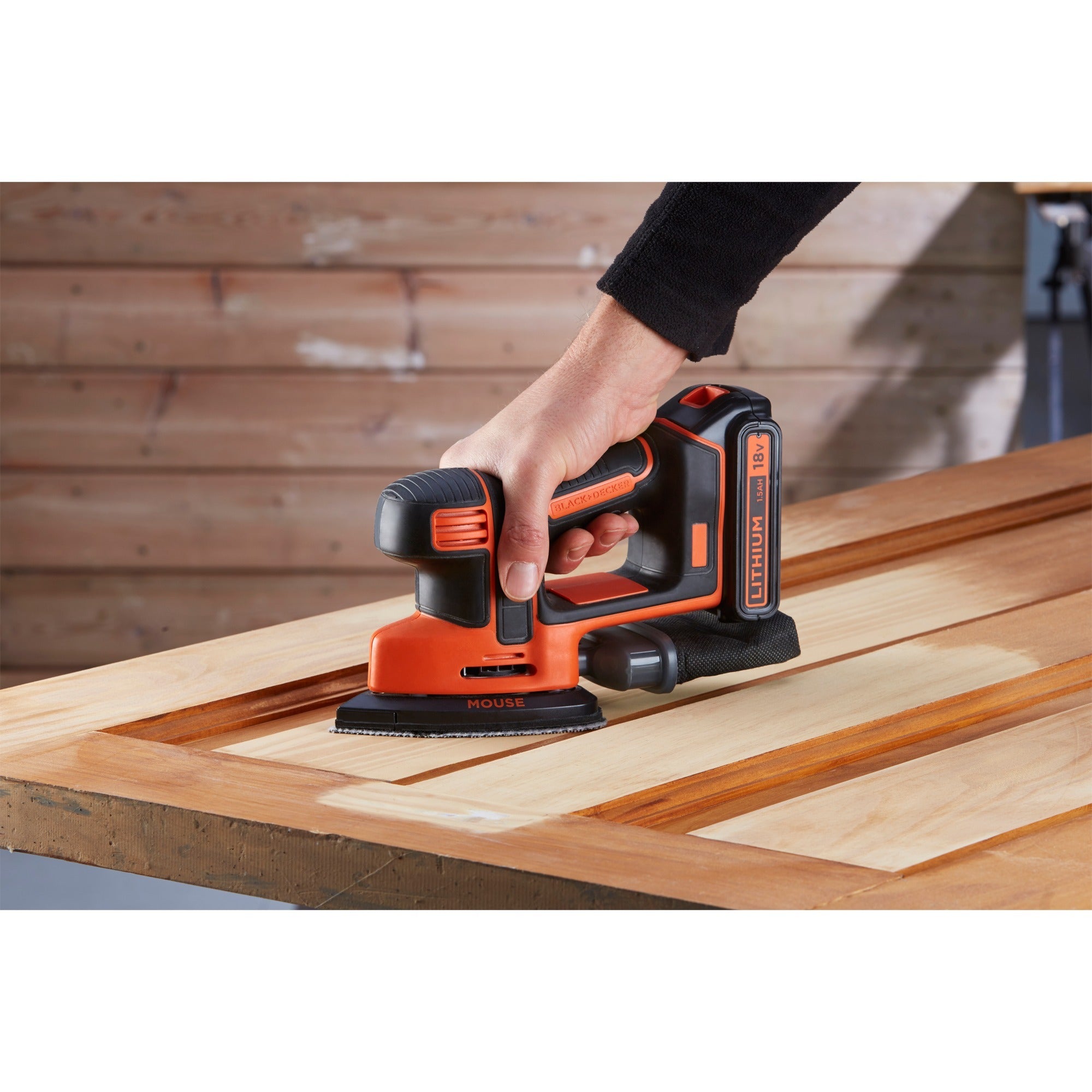 Black+decker mouse detail accu deltaschuurmachine bdcds18 (zwart oranje, accu en oplader inbegrepen)