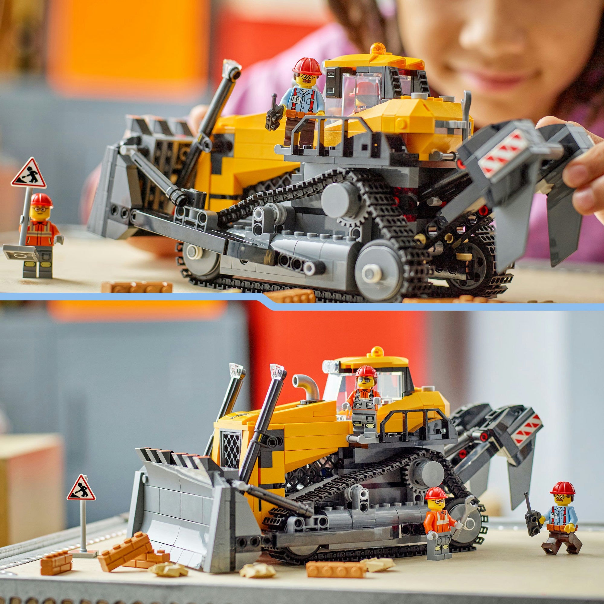 Lego 60466 grote stadsvoertuigen gele bulldozer