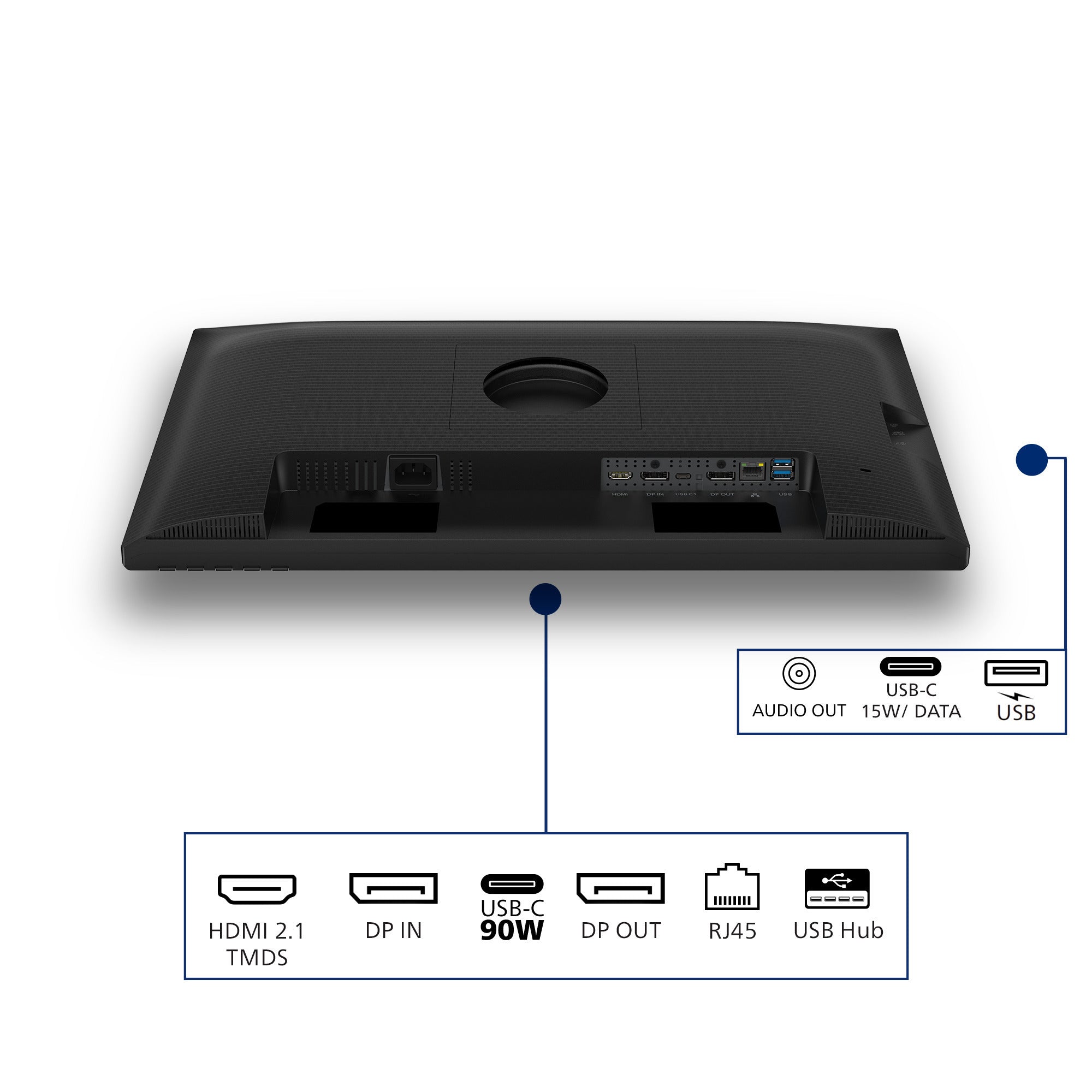 Philips 24b2u3601 00 23.8 monitor (zwart, hdmi, displayport, usb-c, lan, audio, 120 hz)