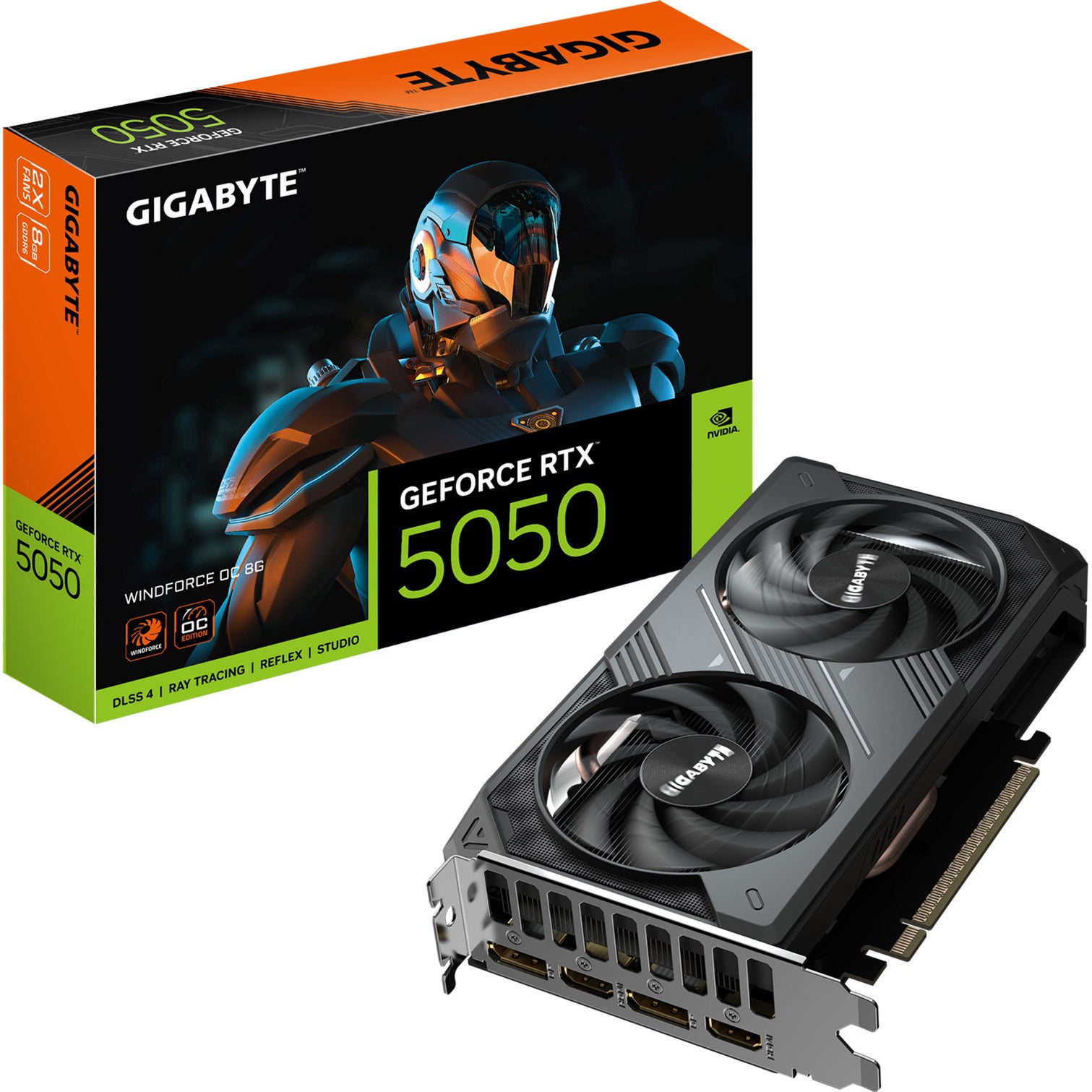 Gigabyte geforce rtx 5050 windforce oc 8g grafische kaart (2x displayport, 2x hdmi 2.1, dlss 4)