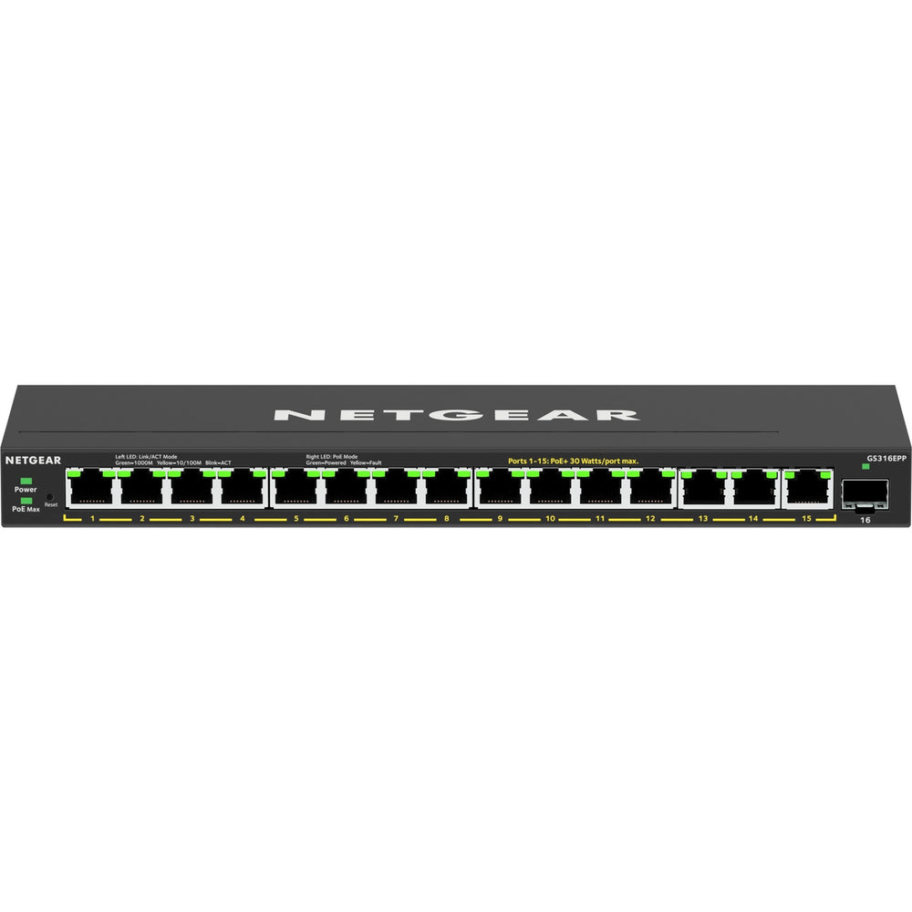 Netgear gs316epp switch (zwart)