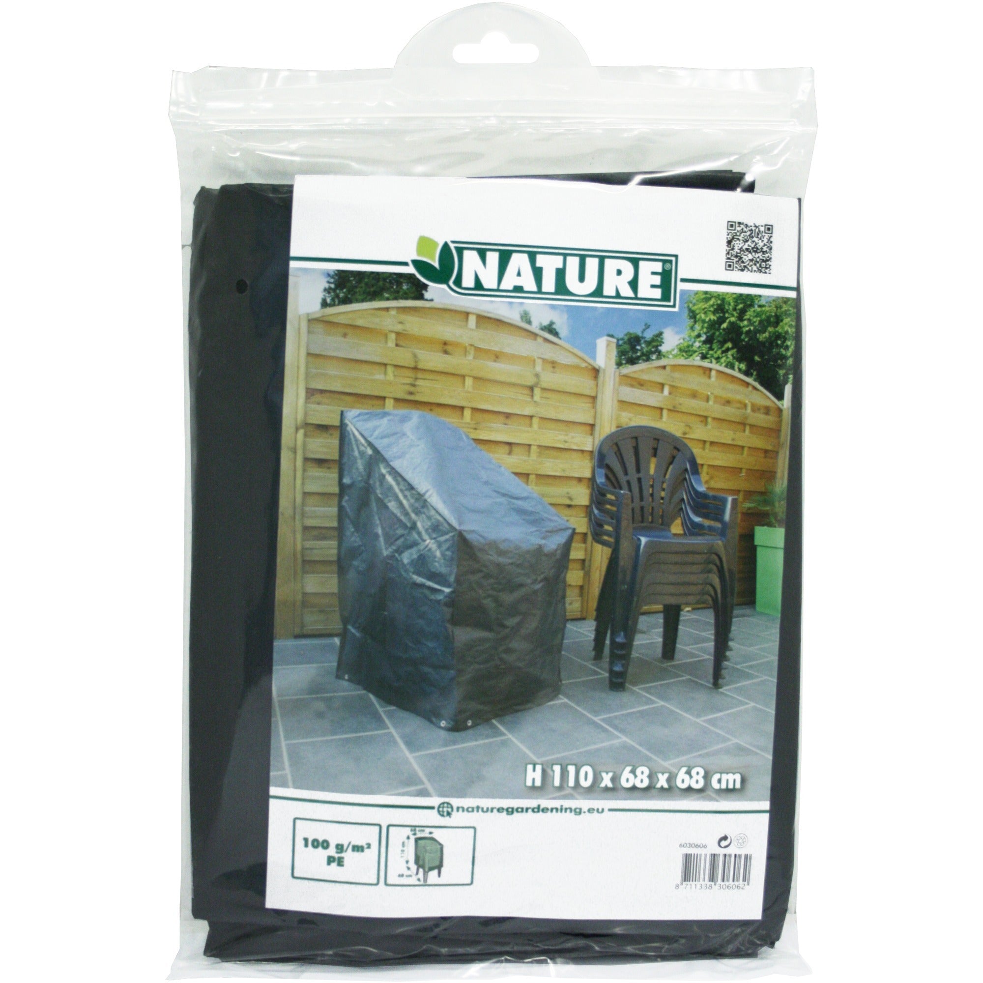 Nature tuinmeubelafdekhoes voor gestapelde stoelen afdekking (grijs, 6030606)