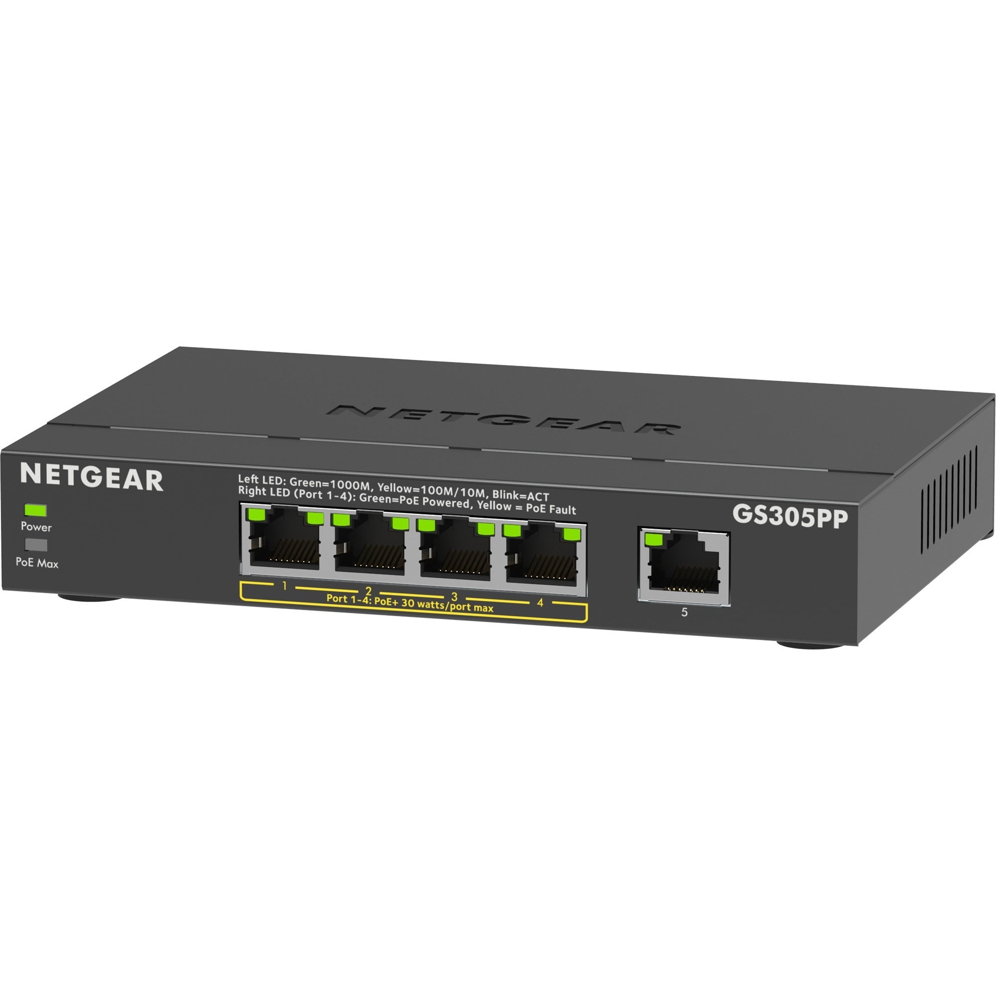 Netgear 5-poorts Gigabit Ethernet PoE+ Unmanaged Switch (GS3