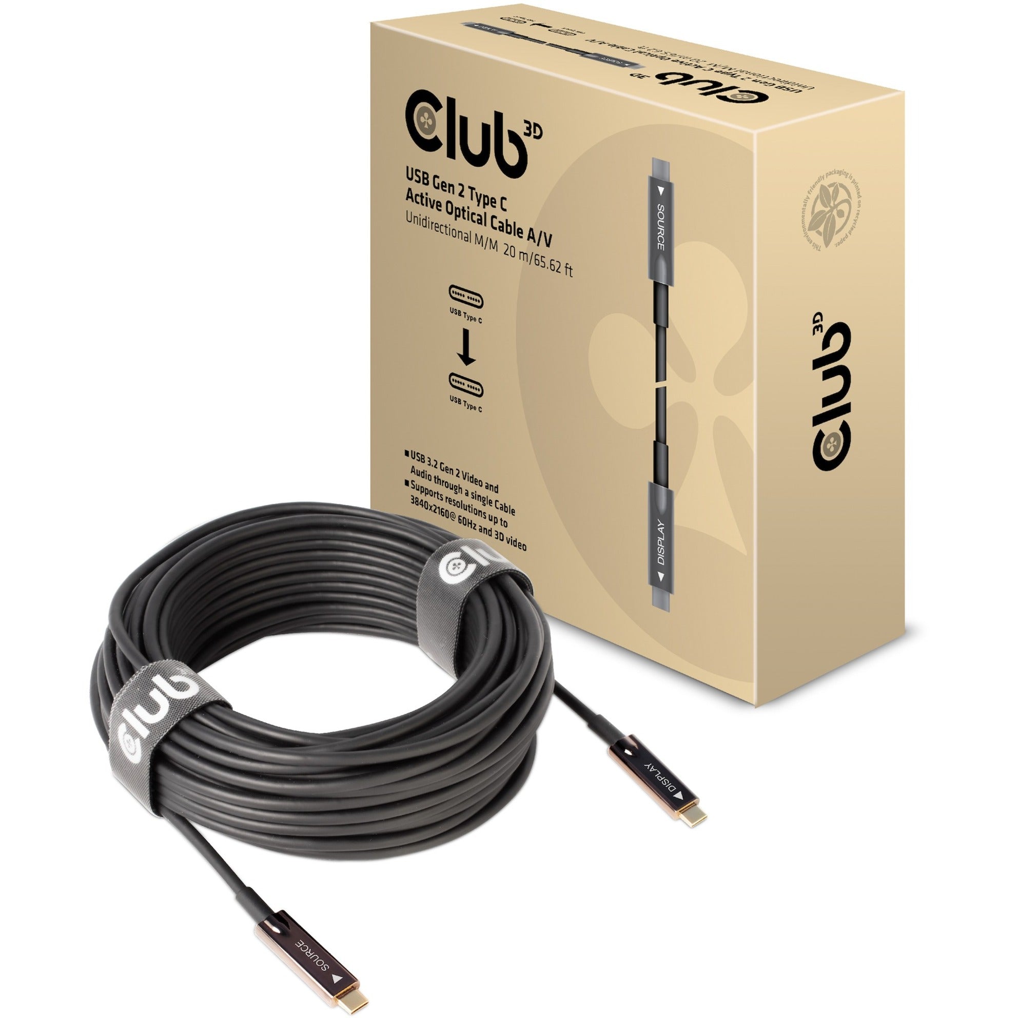 Club 3D Club 3D USB-C Gen 2 Actieve optische AV unidirectionele MM