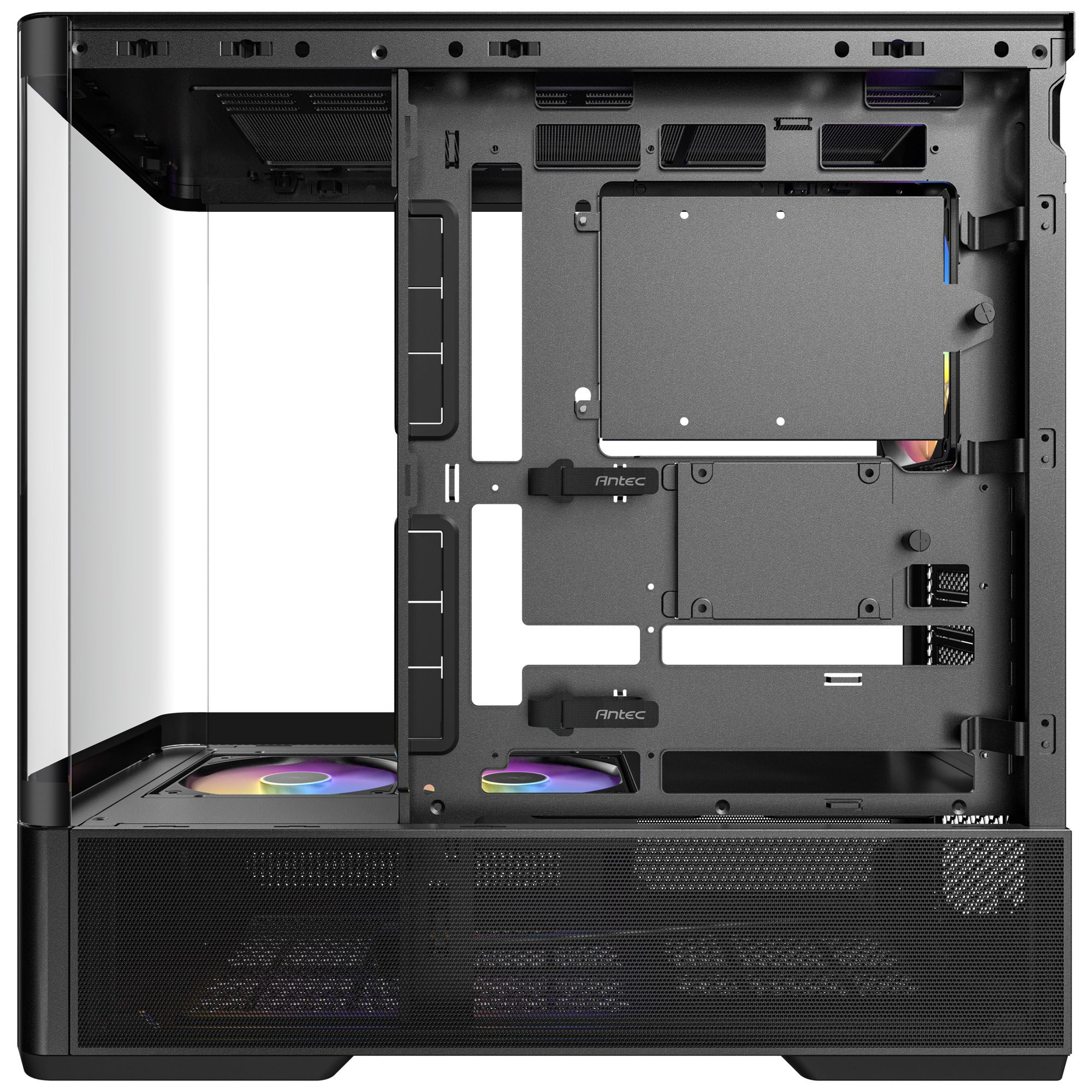 Antec c6 curve argb midi tower behuizing (zwart | 2x usb-a | 1x usb-c | tempered glass)