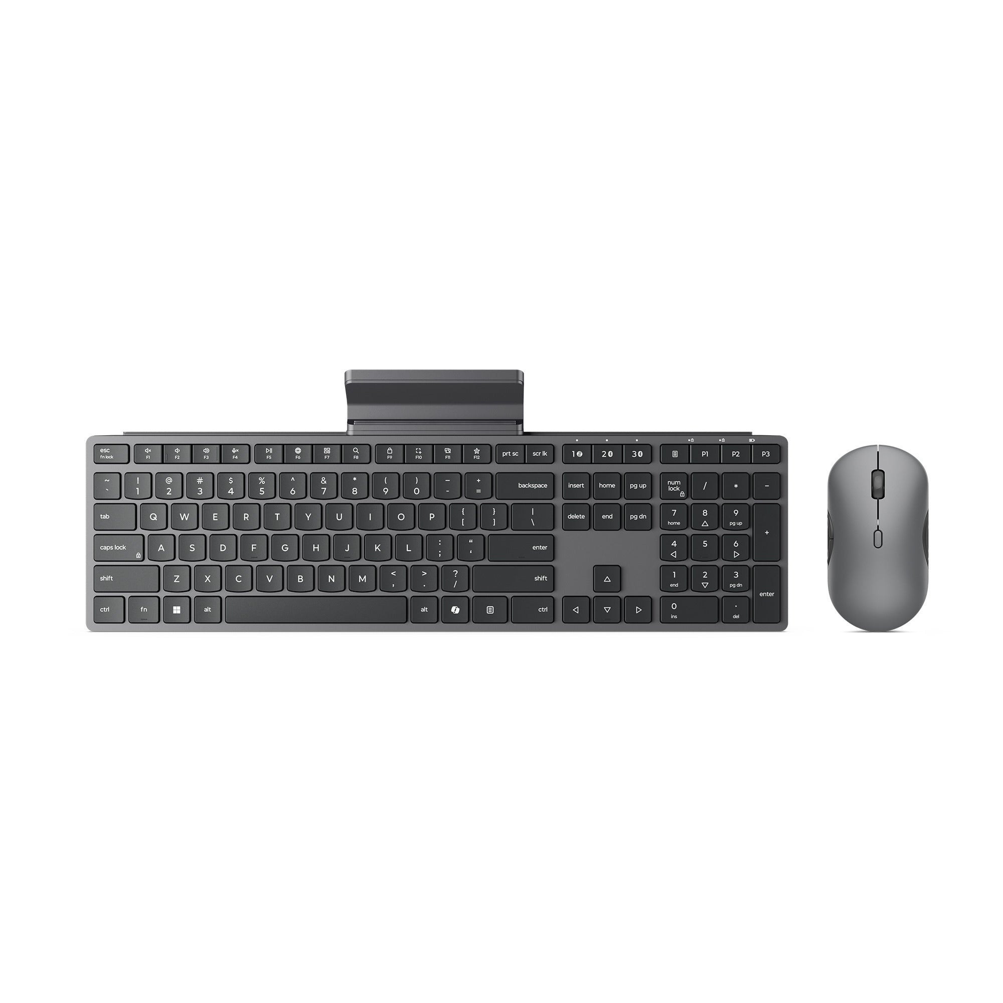 Lenovo 700 modern multi-device wireless combo desktopset (grijs, us lay-out (qwerty), 100%, 4000 dpi, 2.4 ghz, bt 5.3, usb-a)