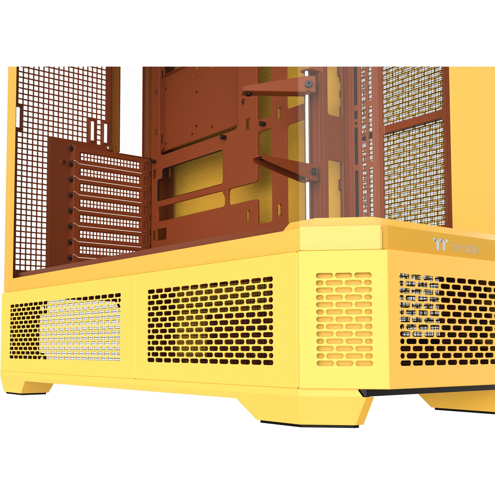 Thermaltake view 600 tg butter caramel big tower behuizing (geel | 2x usb-a | 1x usb-c | tempered glass)