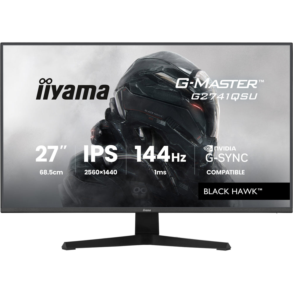 Iiyama g-master black hawk g2741qsu-b1 27 gaming monitor (zwart, hdmi, displayport, 2x usb-a, usb-b, 144 hz)