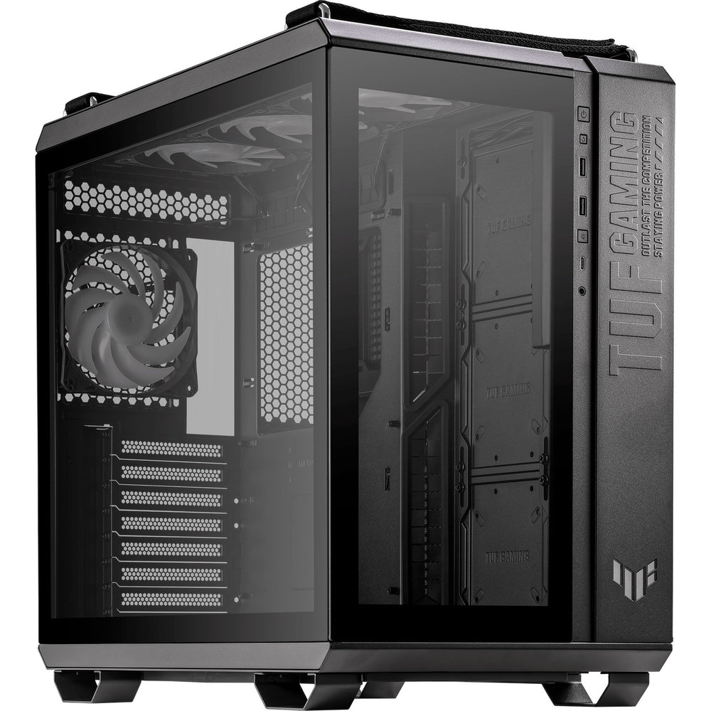 Asus tuf gaming gt502 plus midi tower behuizing (zwart | 2x usb-a | 1x usb-c | tempered glass)