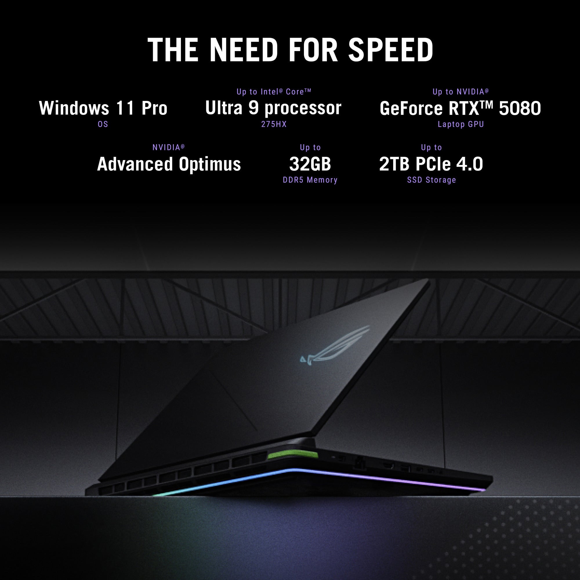 Asus rog strix g18 g815lr-s9005w 18 gaming laptop (zwart grijsgroen | ultra 9 275hx | rtx 5070 ti | 32 gb | 2 tb ssd)