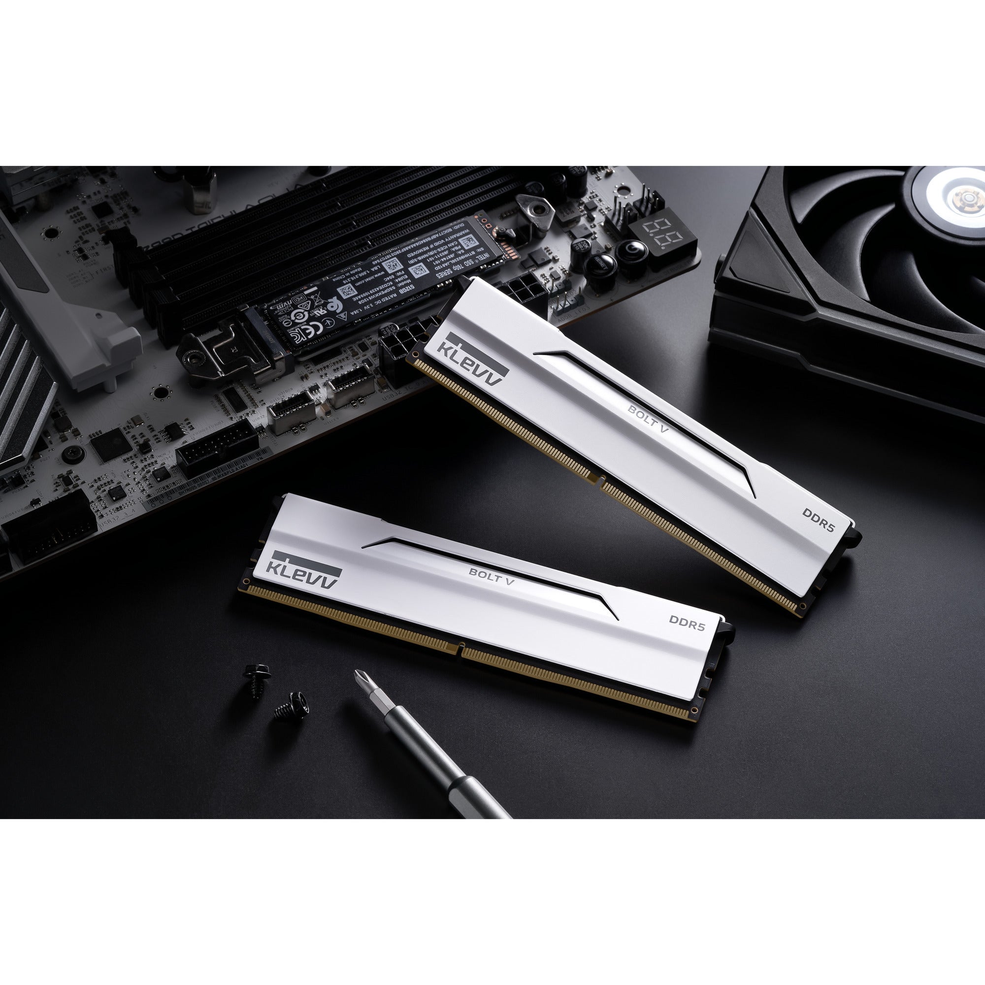 Klevv bolt v 32 gb ddr5-6000 (2x 16 gb) werkgeheugen (wit, kd5agu880-60a300i, xmp 3.0, expo)