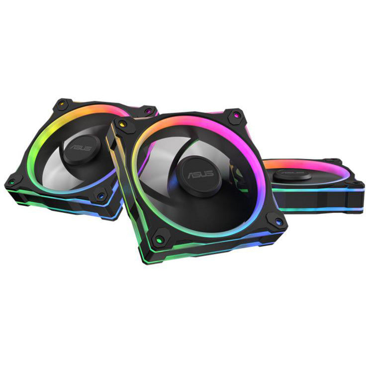 Asus prime mr120 argb fan - triple pack case fans (zwart, 3 stuks, 120 x 120 x 28 mm, 3 stuks)