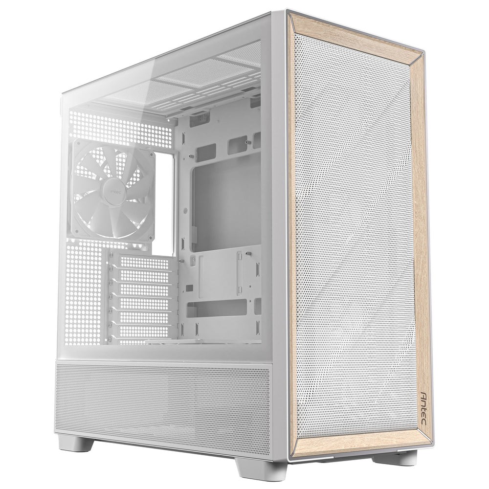 Antec flux midi tower behuizing (wit | 2x usb-a | 1x usb-c | tempered glass)