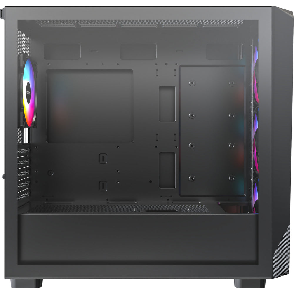 Montech x5m midi tower behuizing (zwart | 2x usb-a | 1x usb-c | rgb | tempered glass)