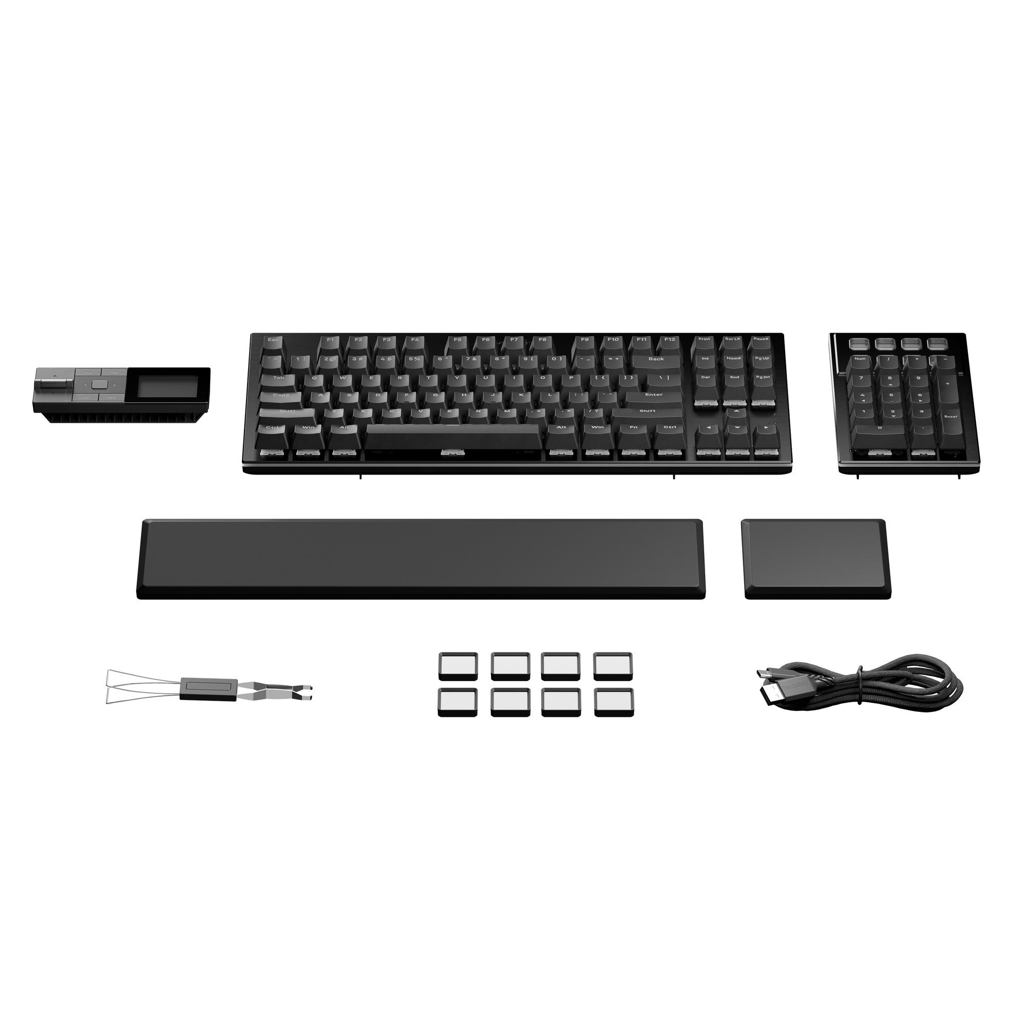 Be quiet! dark mount silent tactile rgb mechanisch gaming toetsenbord (zwart, us lay-out (qwerty), silent tactile, 100%, argb, pbt double-shot keycaps, media dock)